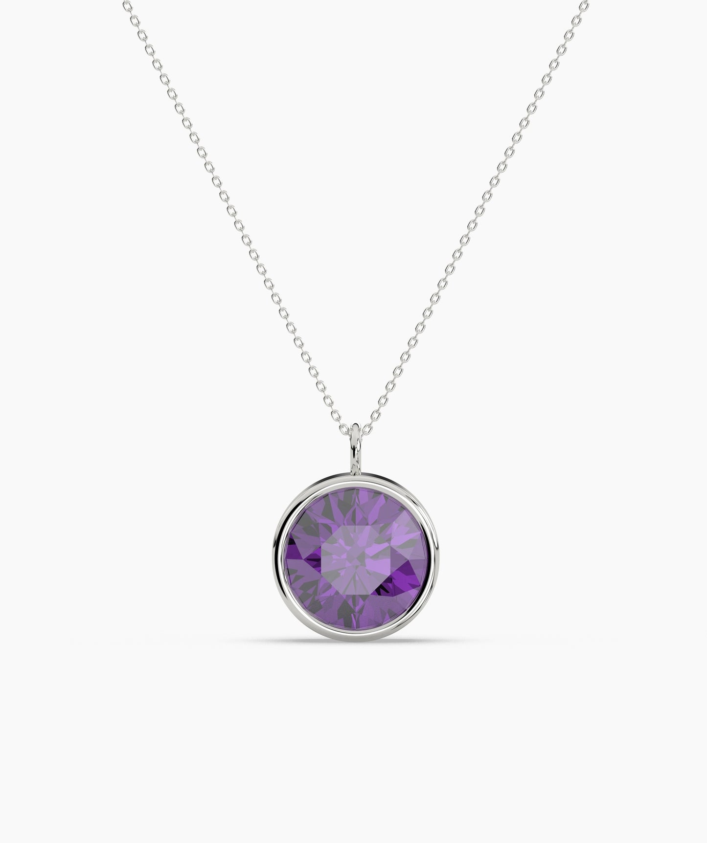 Bezel Set Ruby Solitaire Necklace