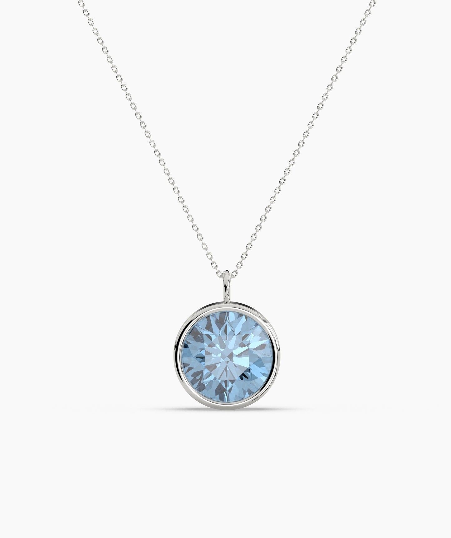 Bezel Set Ruby Solitaire Necklace