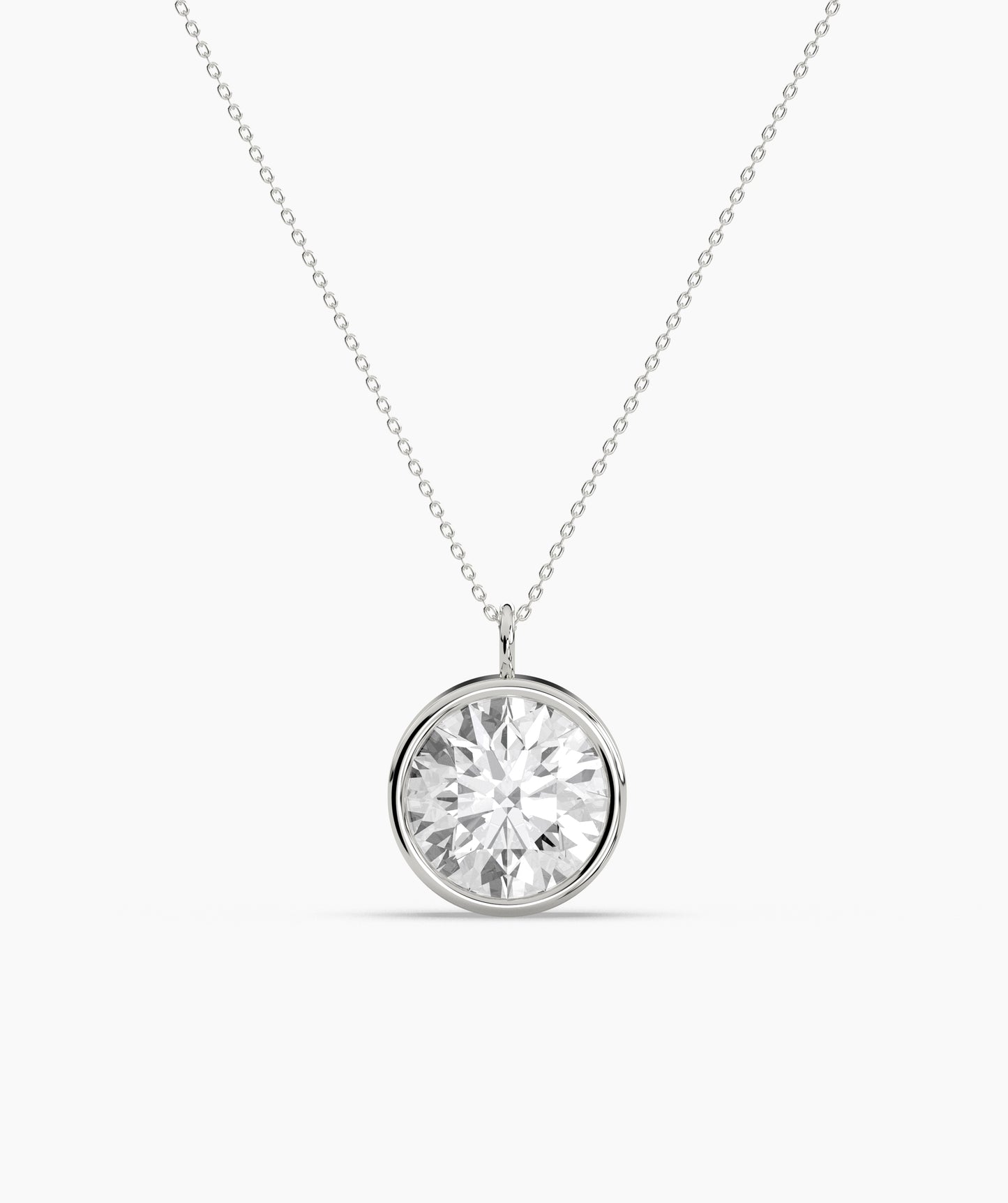 Bezel Set Ruby Solitaire Necklace