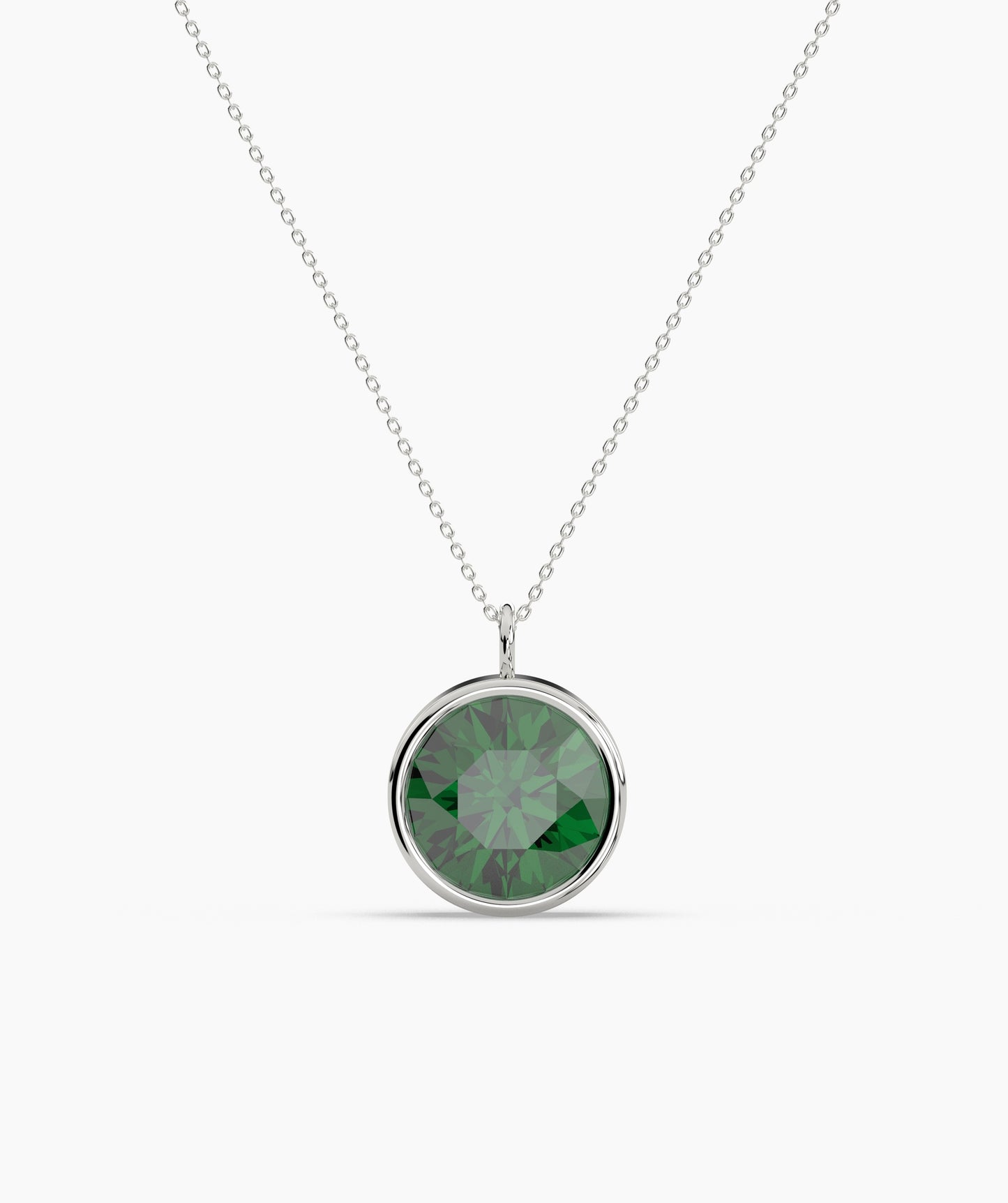 Bezel Set Ruby Solitaire Necklace