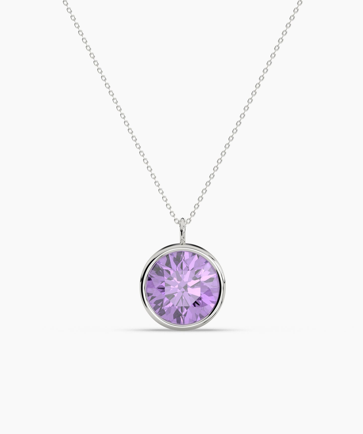 Bezel Set Ruby Solitaire Necklace