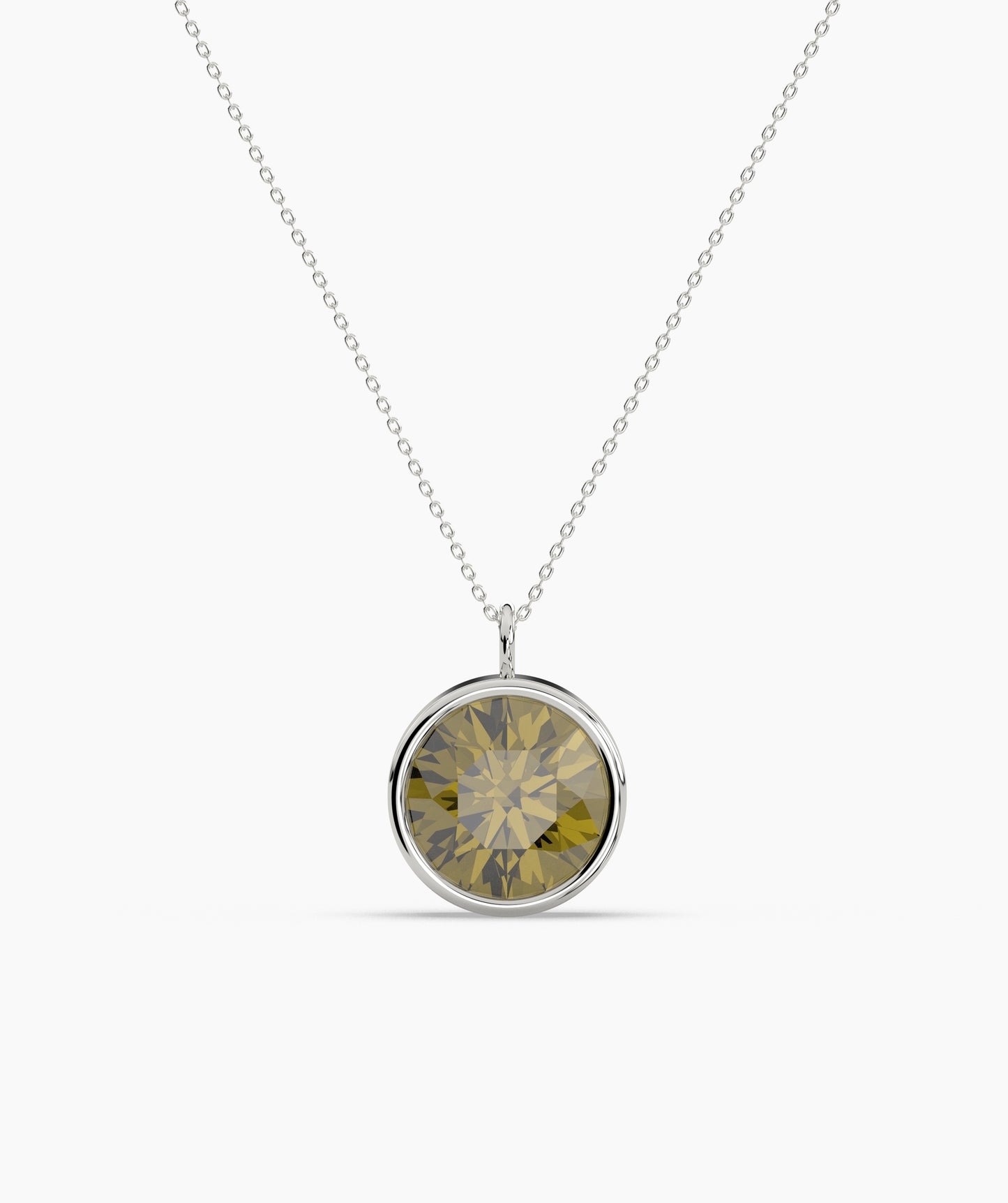 Bezel Set Ruby Solitaire Necklace