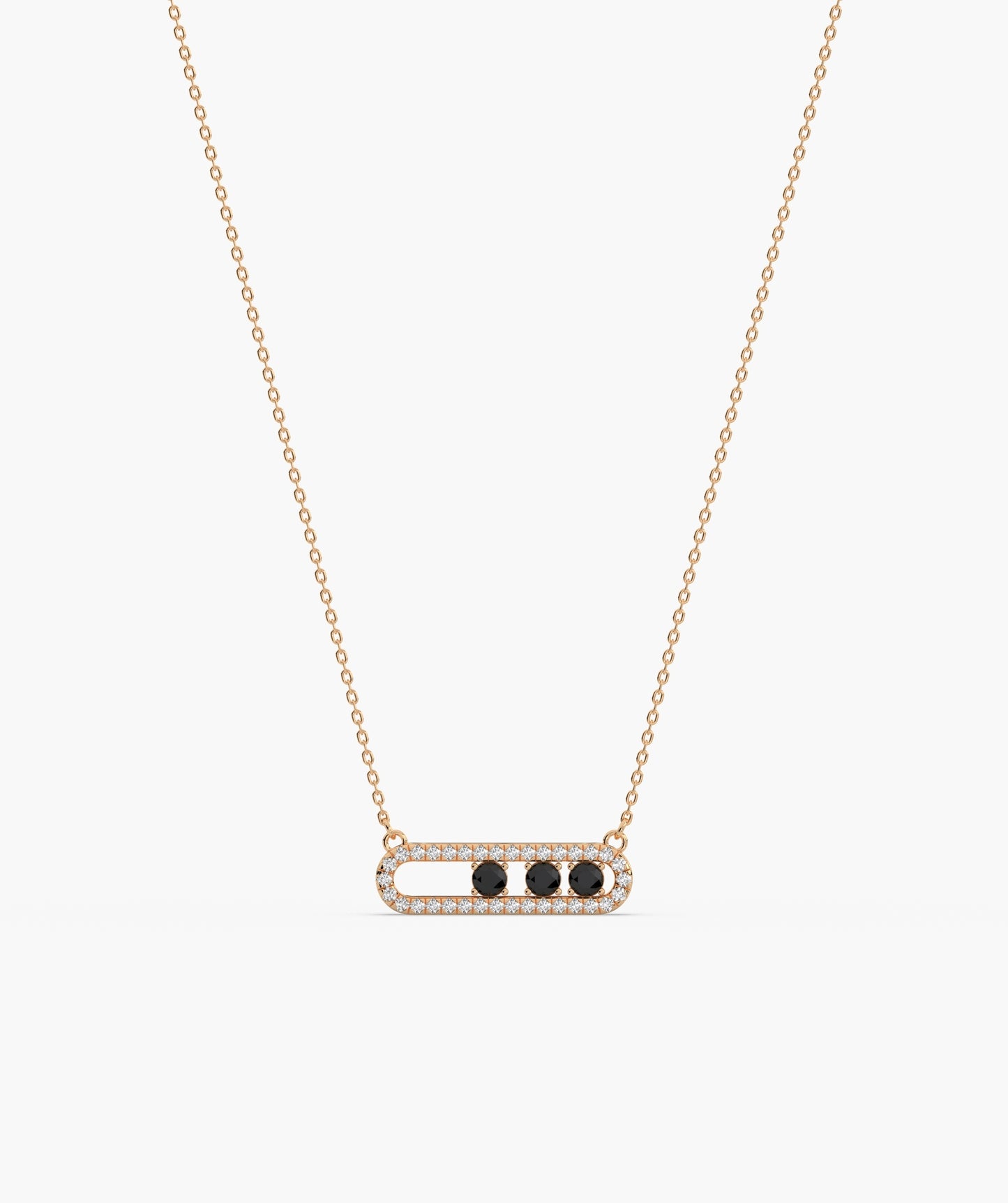 Movable Birthstone  Stone Pavé Capsule Necklace