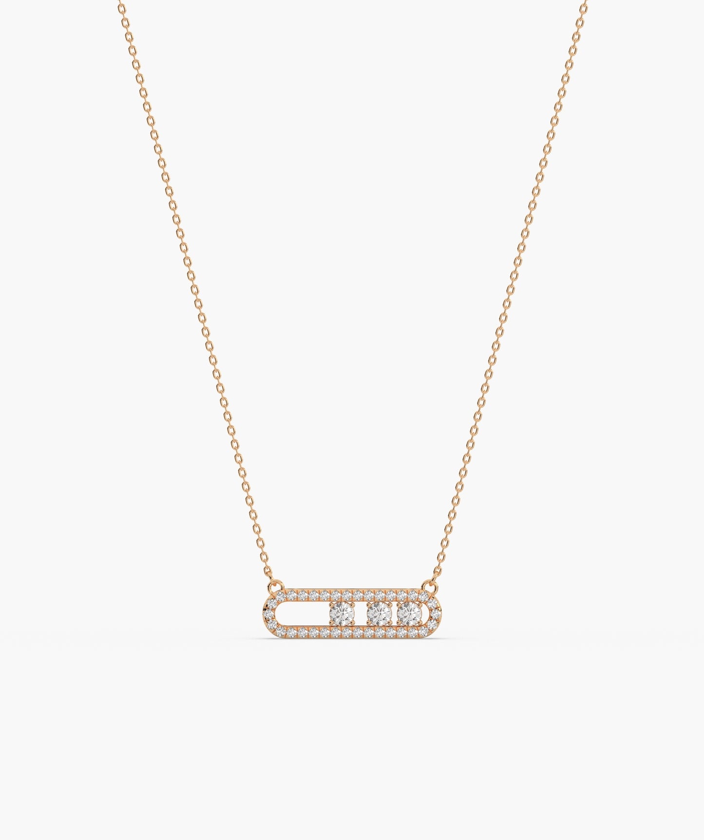 Movable Birthstone  Stone Pavé Capsule Necklace