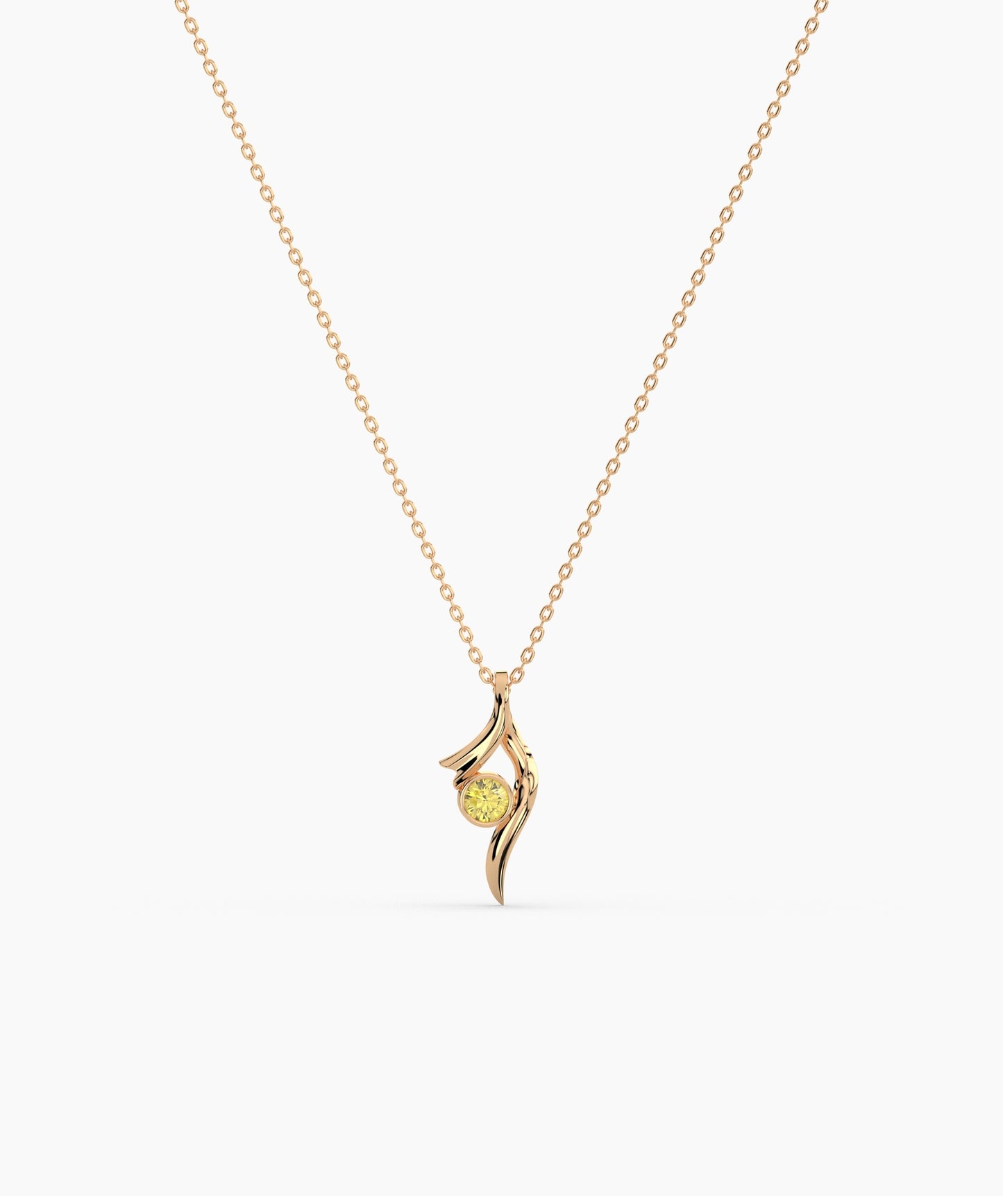 Minimal Ruby Swirl Pendant