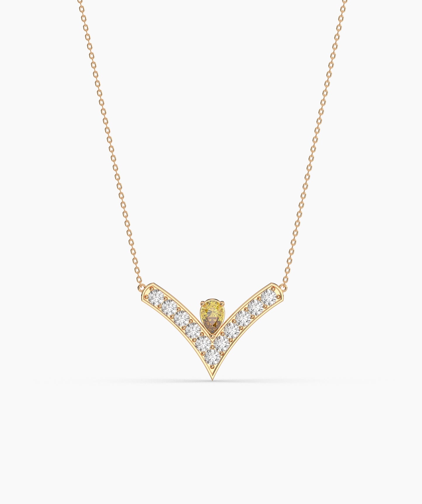 Green Diamond Chevron Necklace