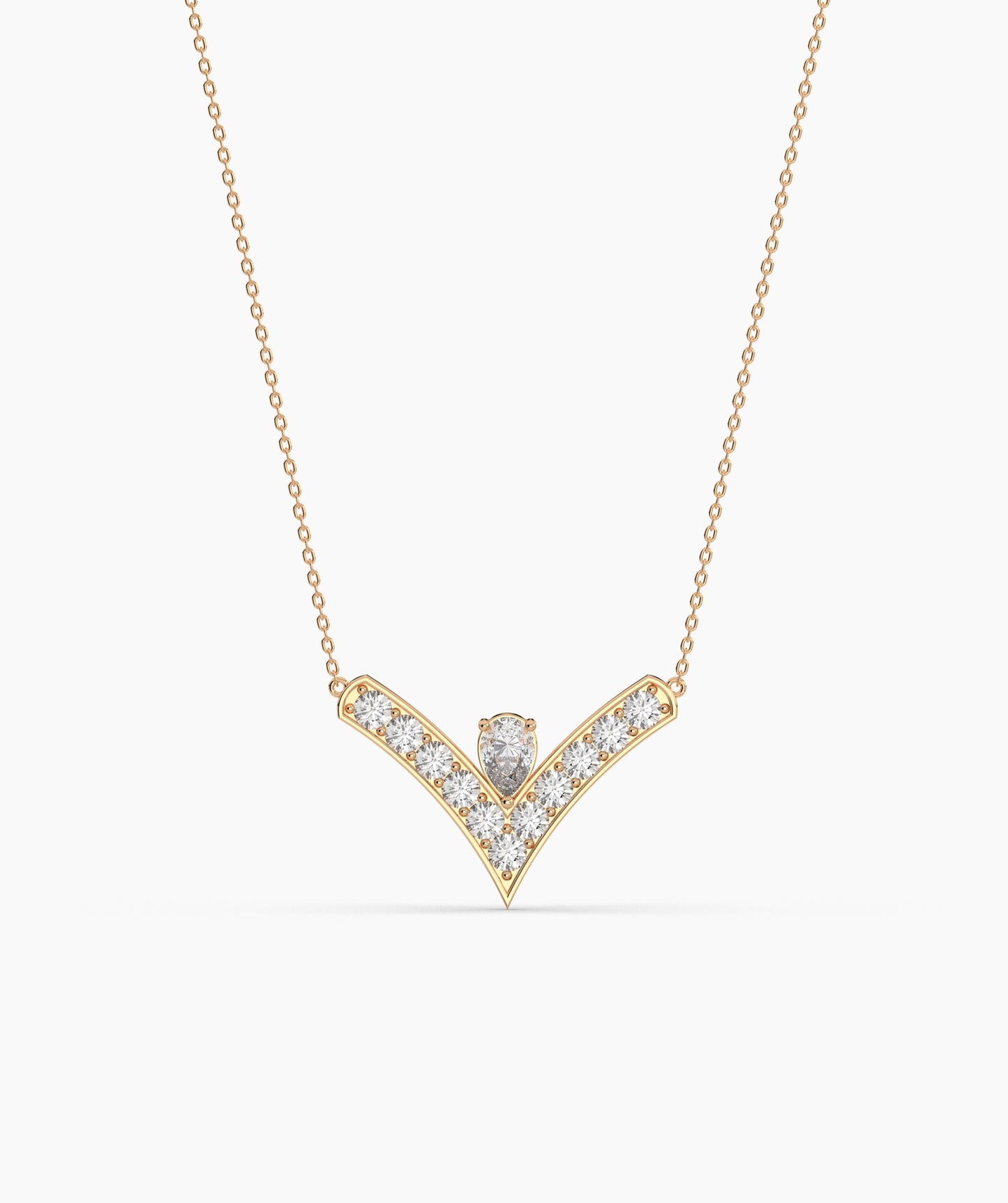 Green Diamond Chevron Necklace