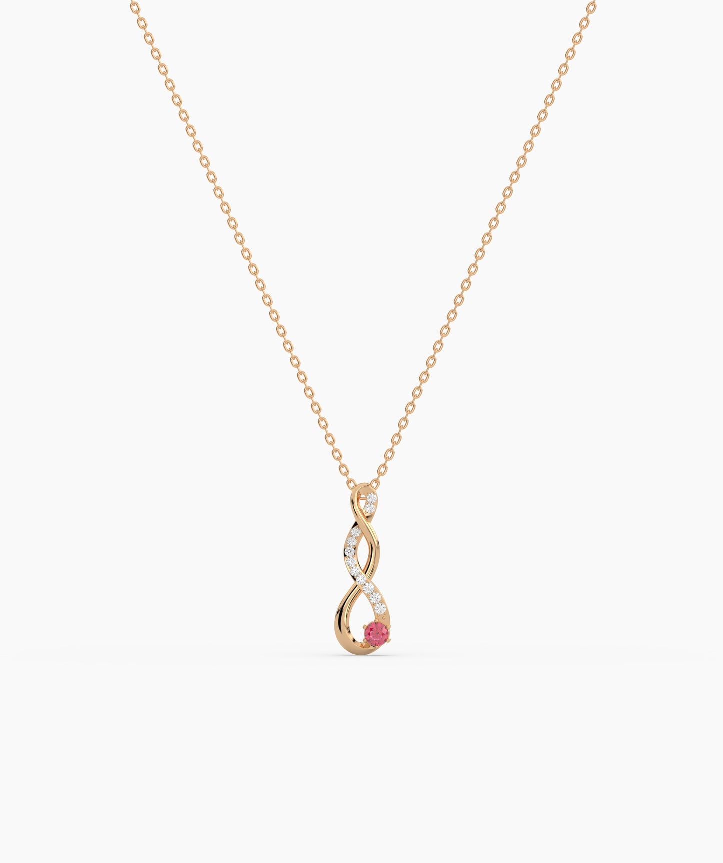 Vertical Infinity Birthstone Necklace