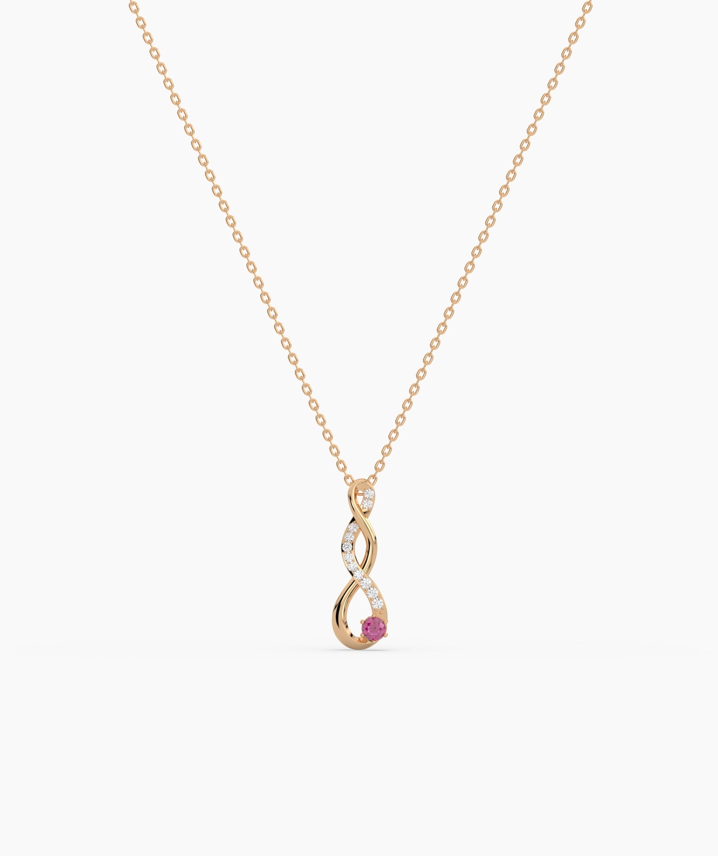 Vertical Infinity Birthstone Necklace