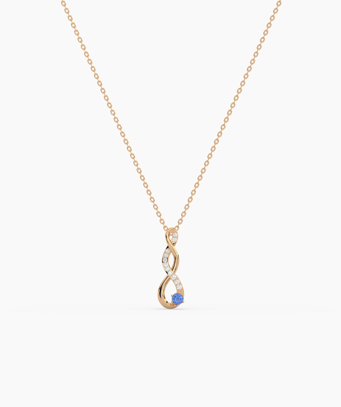 Vertical Infinity Birthstone Necklace