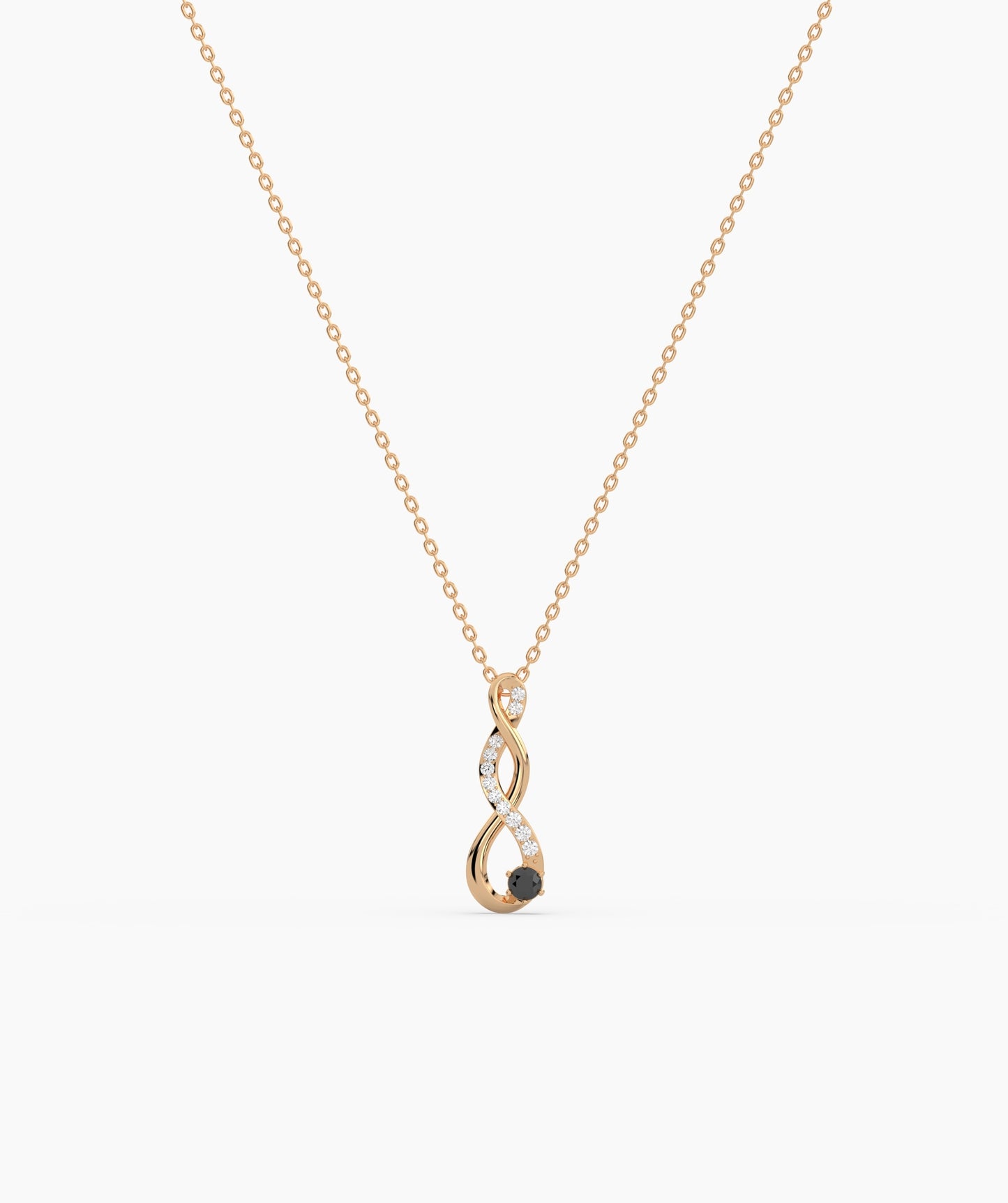 Vertical Infinity Birthstone Necklace