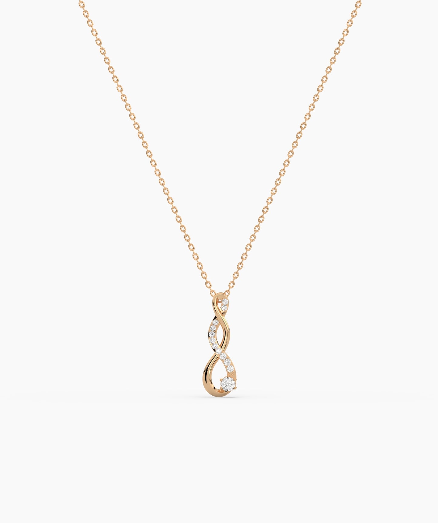 Vertical Infinity Birthstone Necklace