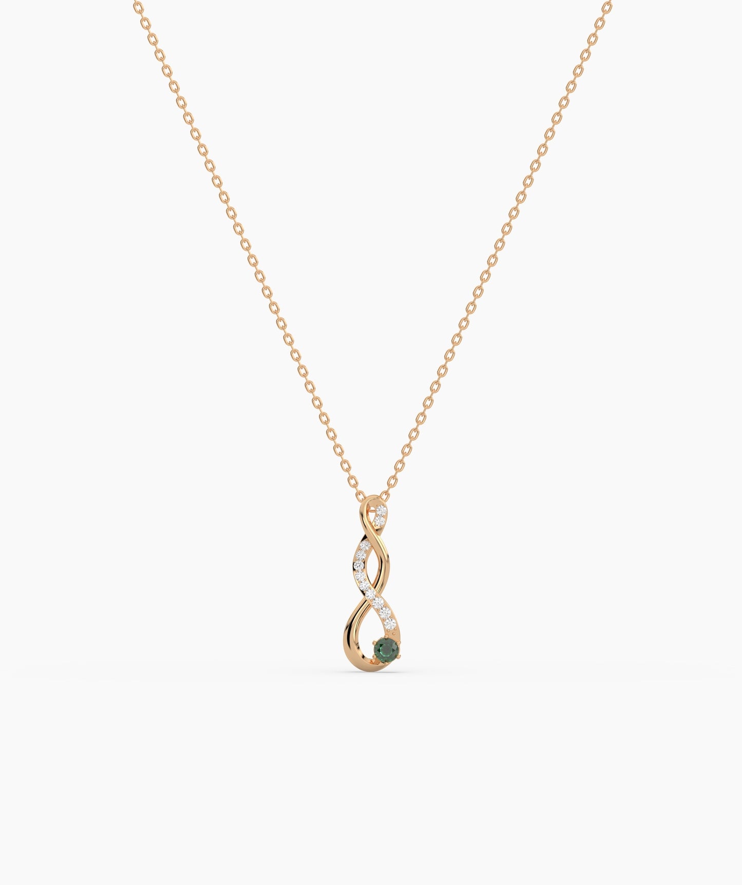 Vertical Infinity Birthstone Necklace
