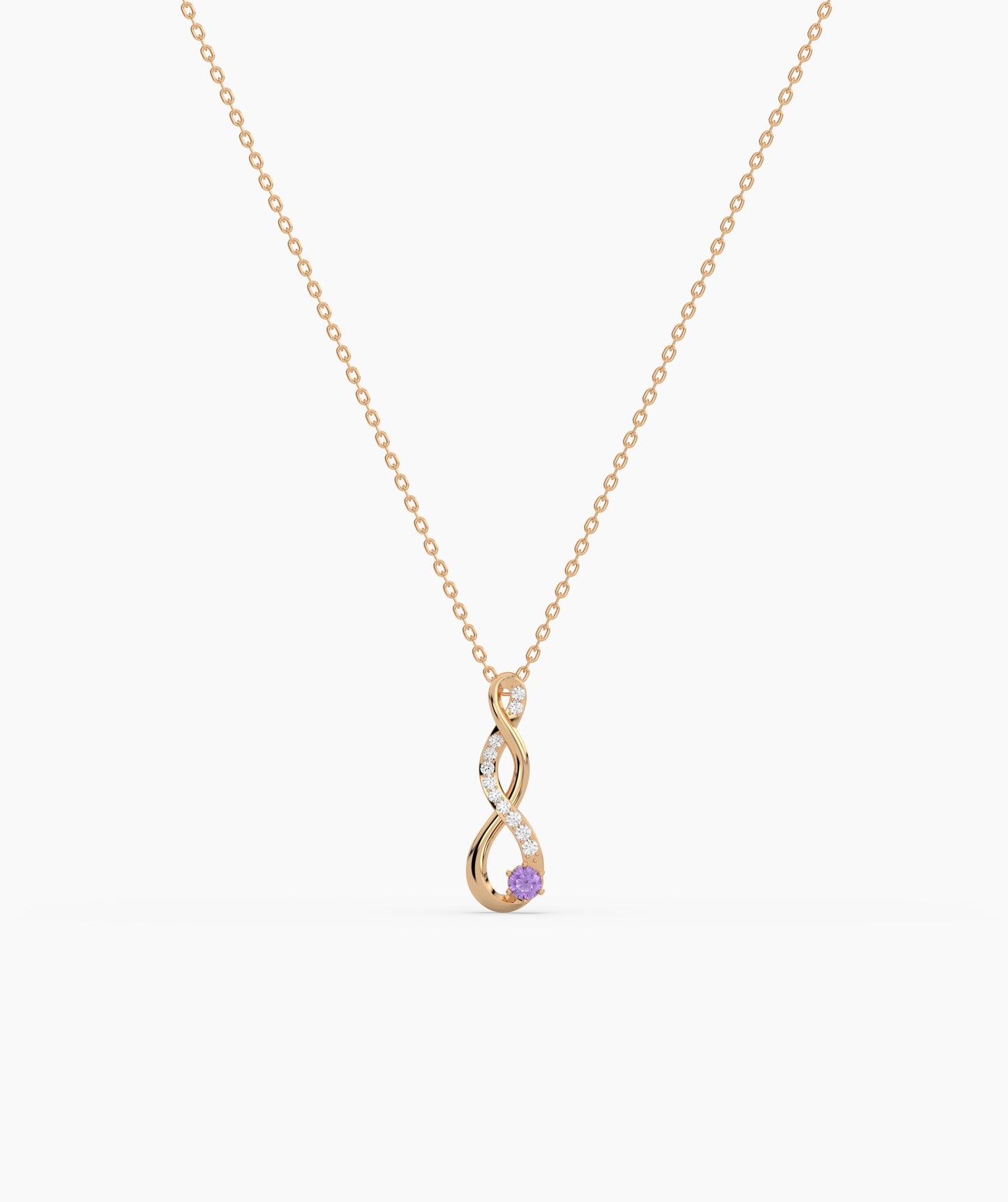 Vertical Infinity Birthstone Necklace