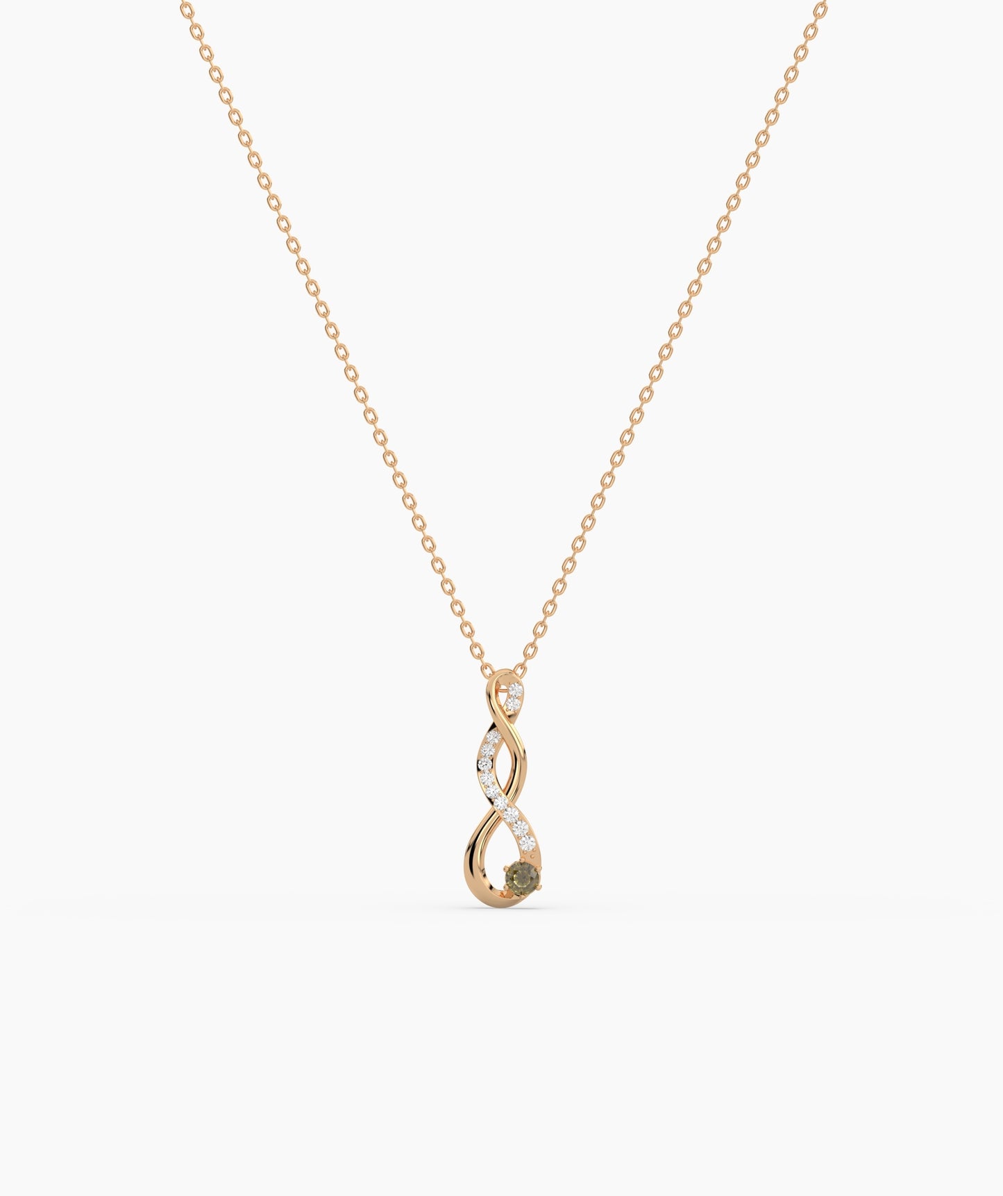Vertical Infinity Birthstone Necklace