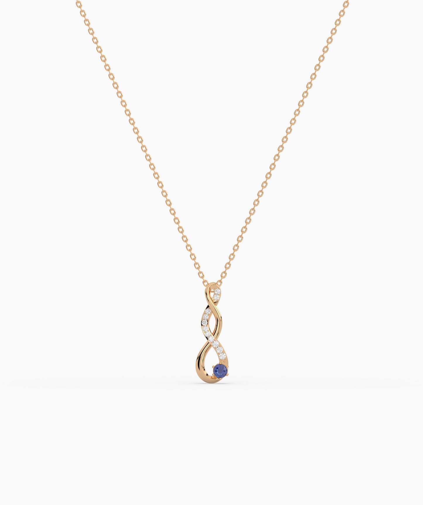 Vertical Infinity Birthstone Necklace