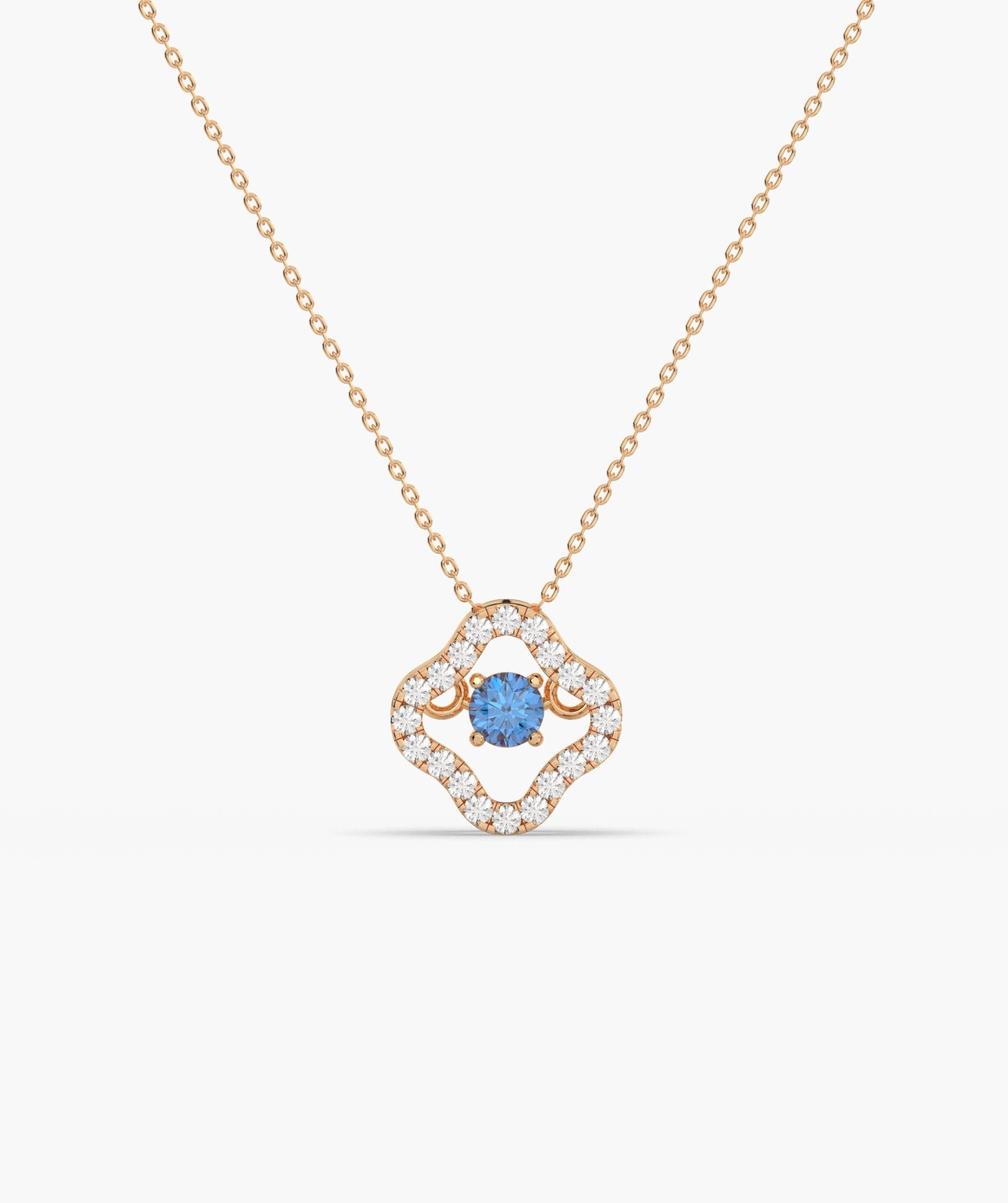 Emerald & Diamond Open Clover Necklace
