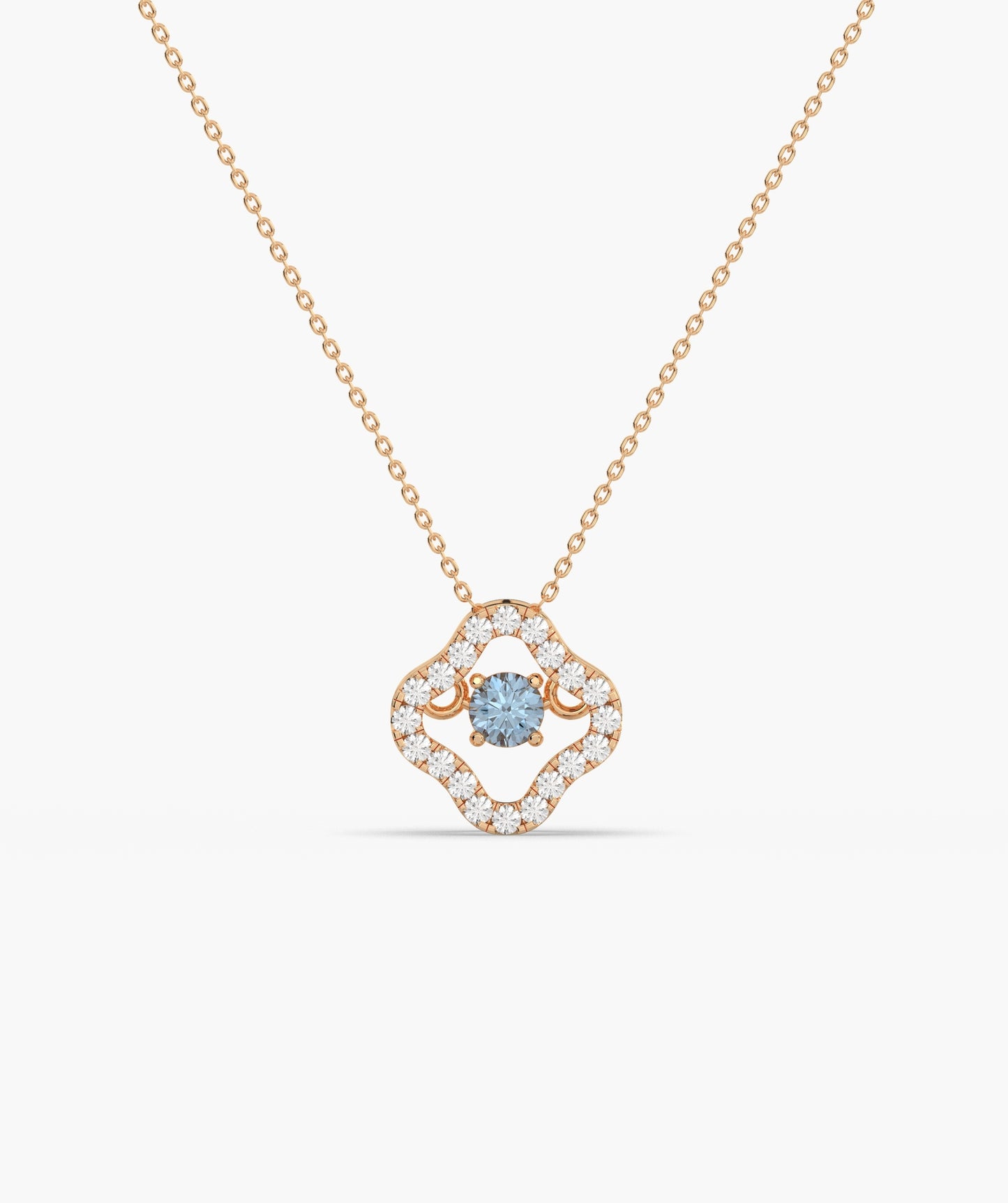 Emerald & Diamond Open Clover Necklace