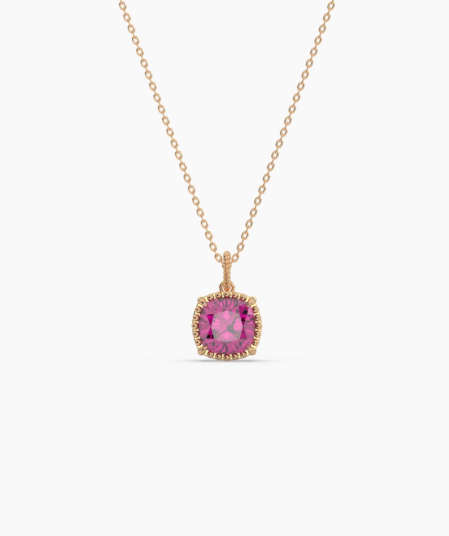 Cushion Cut Sky Blue Birthstone Pendant