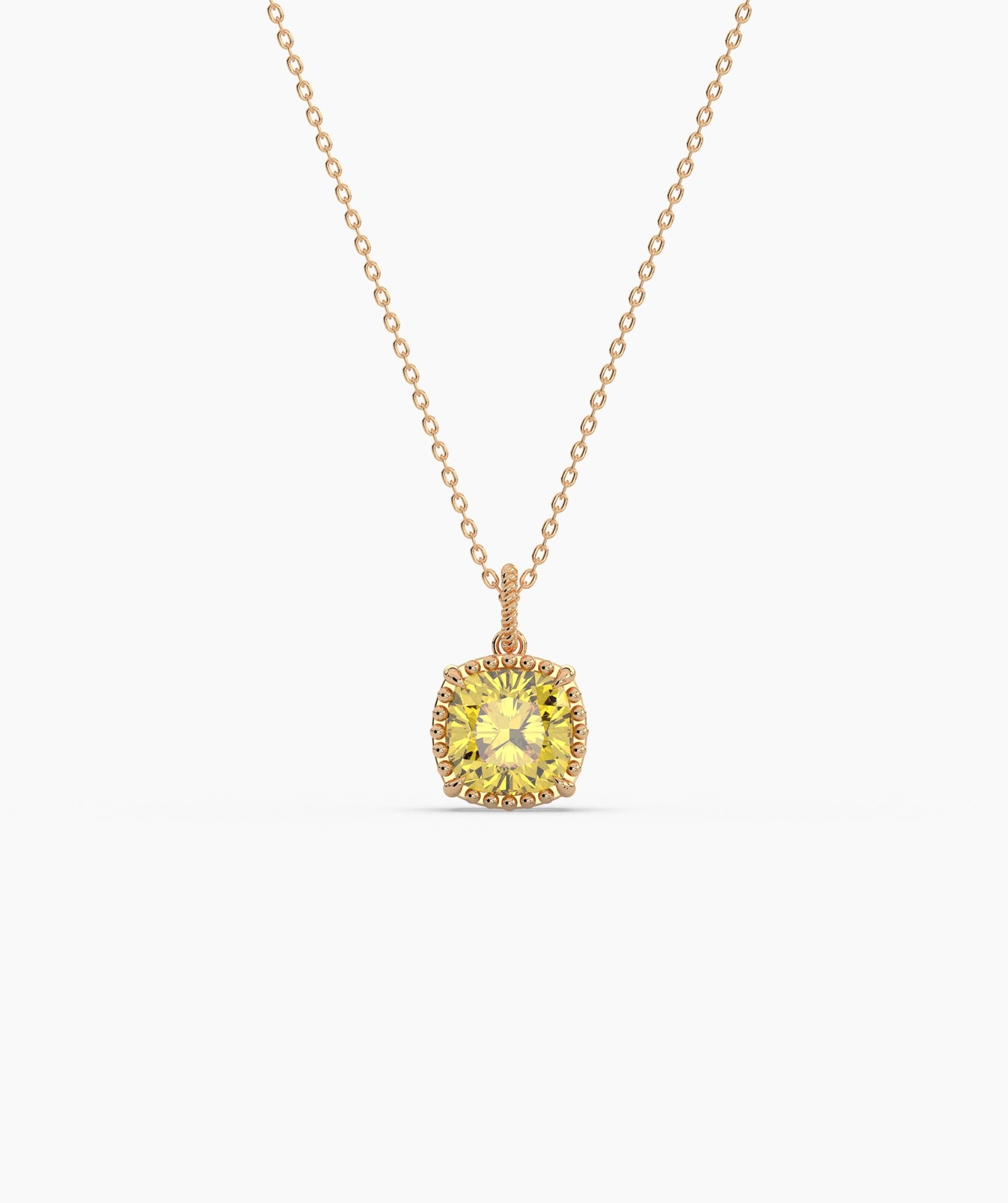 Cushion Cut Sky Blue Birthstone Pendant