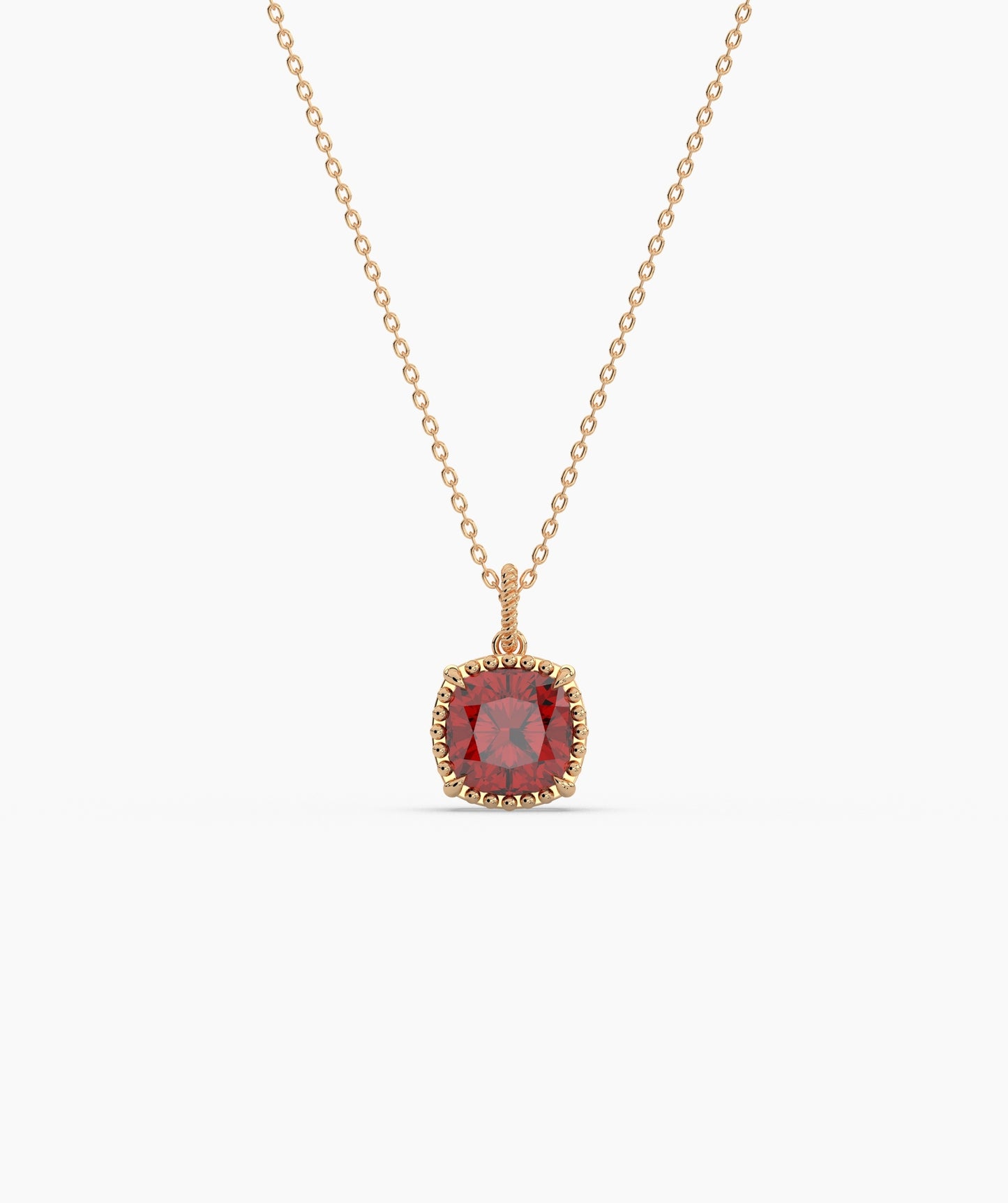 Cushion Cut Sky Blue Birthstone Pendant