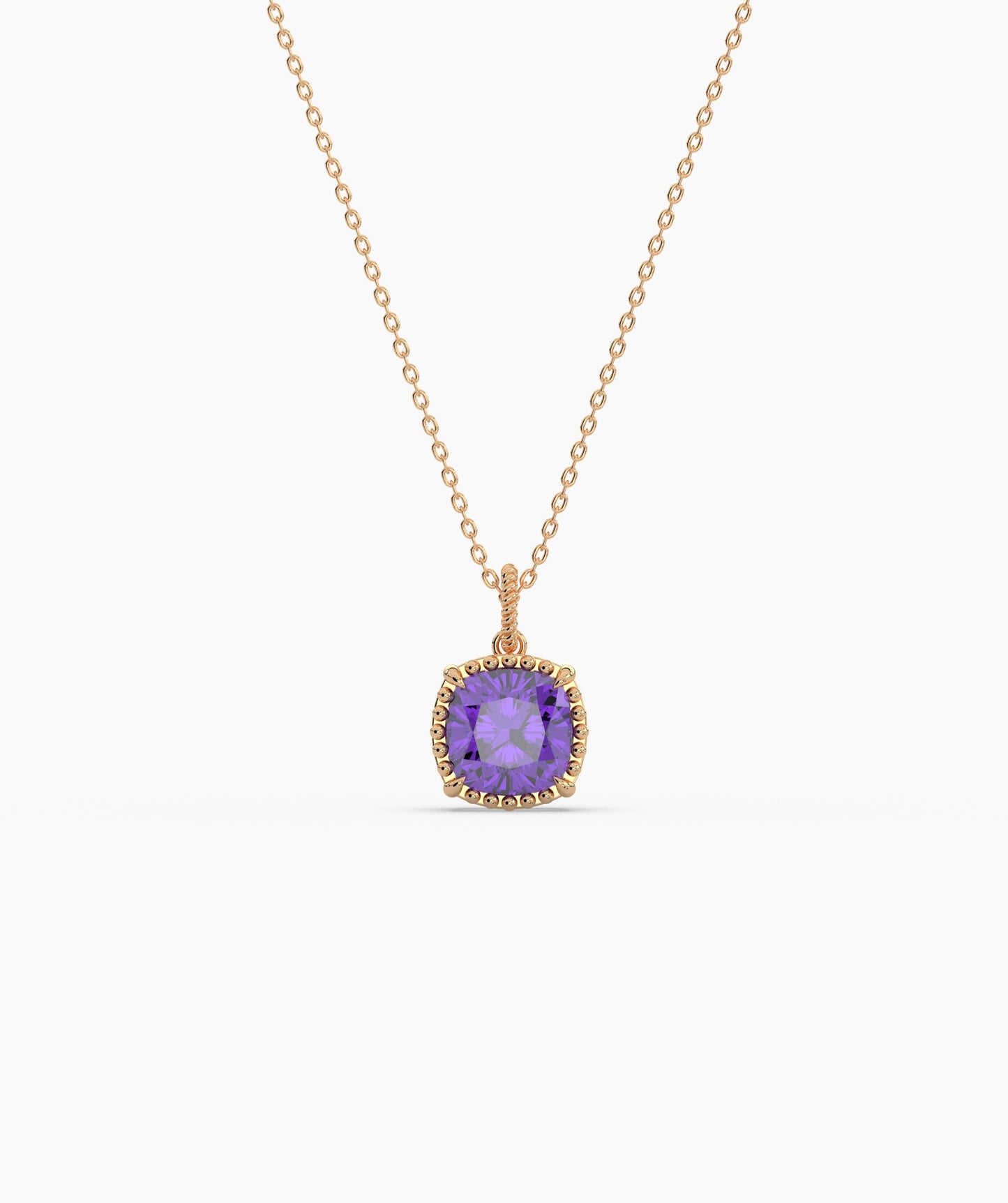 Cushion Cut Sky Blue Birthstone Pendant