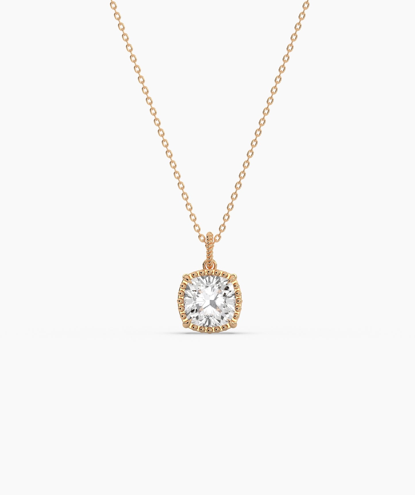 Cushion Cut Sky Blue Birthstone Pendant