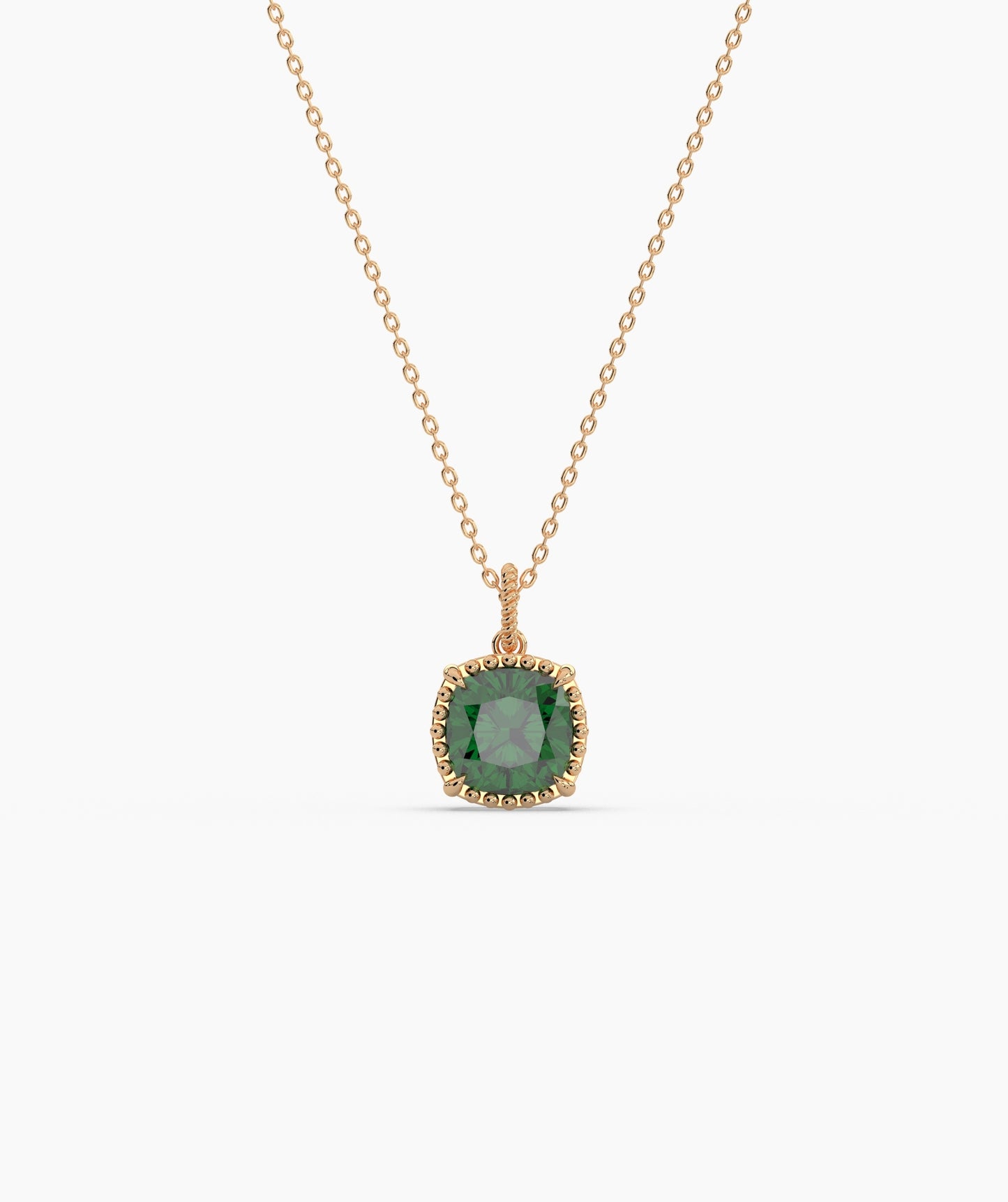 Cushion Cut Sky Blue Birthstone Pendant