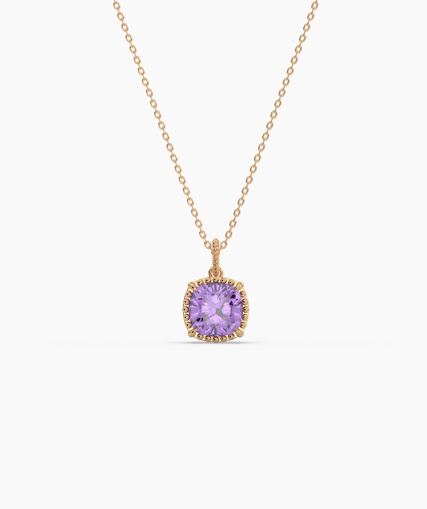 Cushion Cut Sky Blue Birthstone Pendant