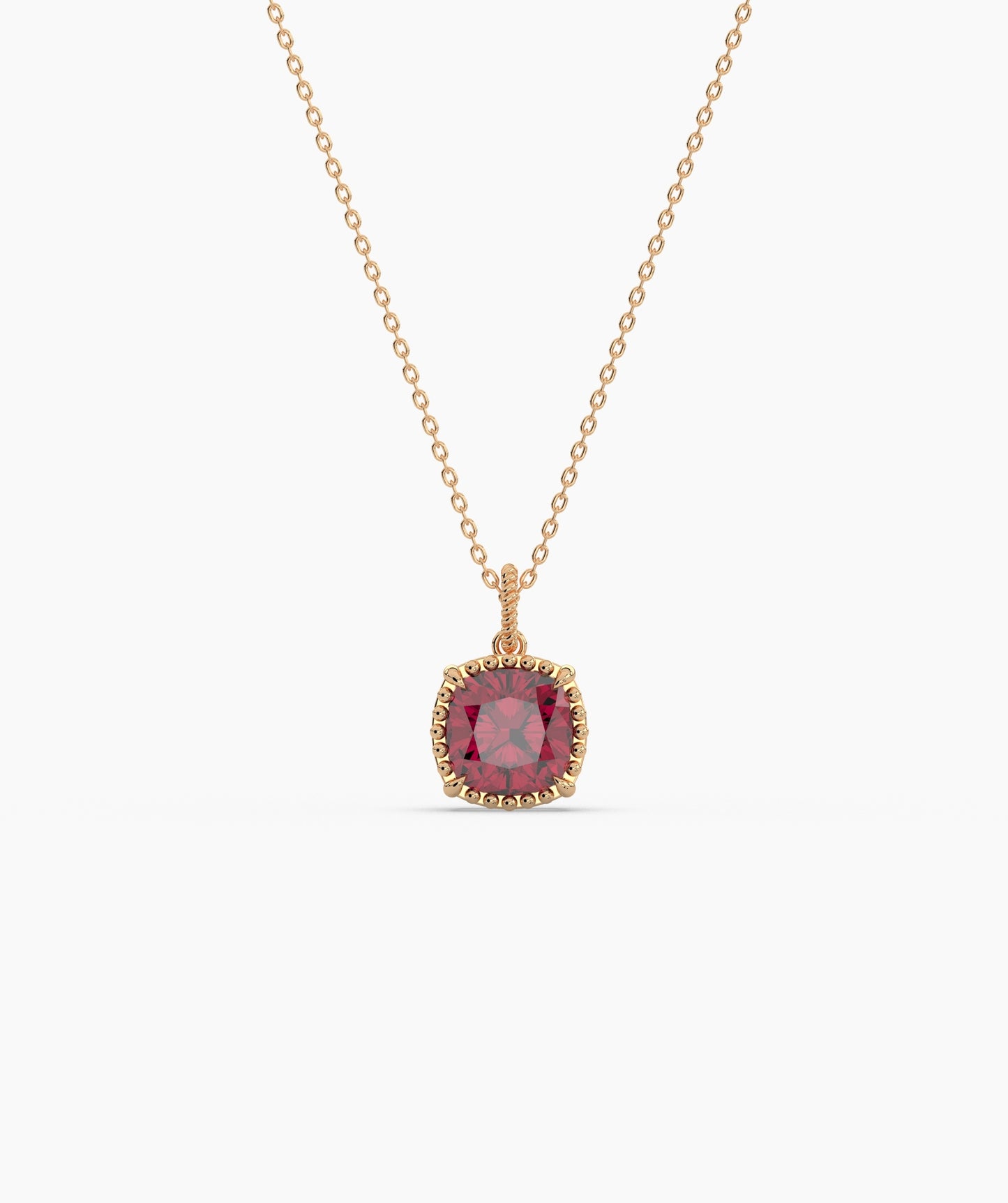 Cushion Cut Sky Blue Birthstone Pendant