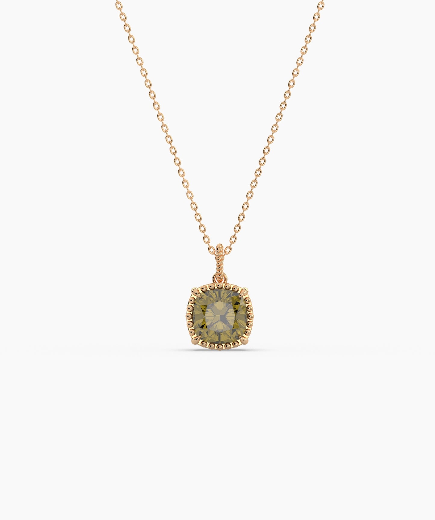 Cushion Cut Sky Blue Birthstone Pendant