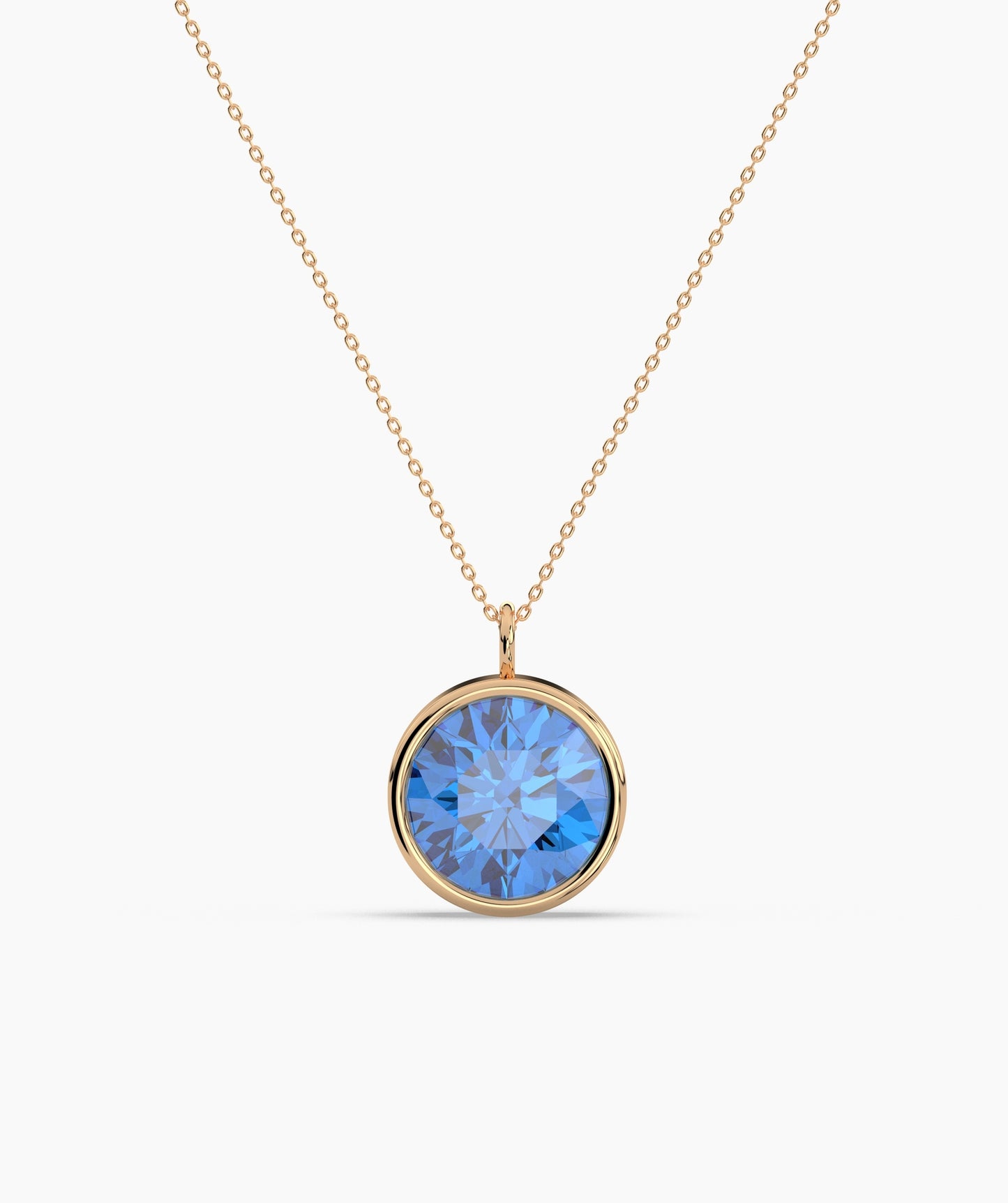 Bezel Set Ruby Solitaire Necklace