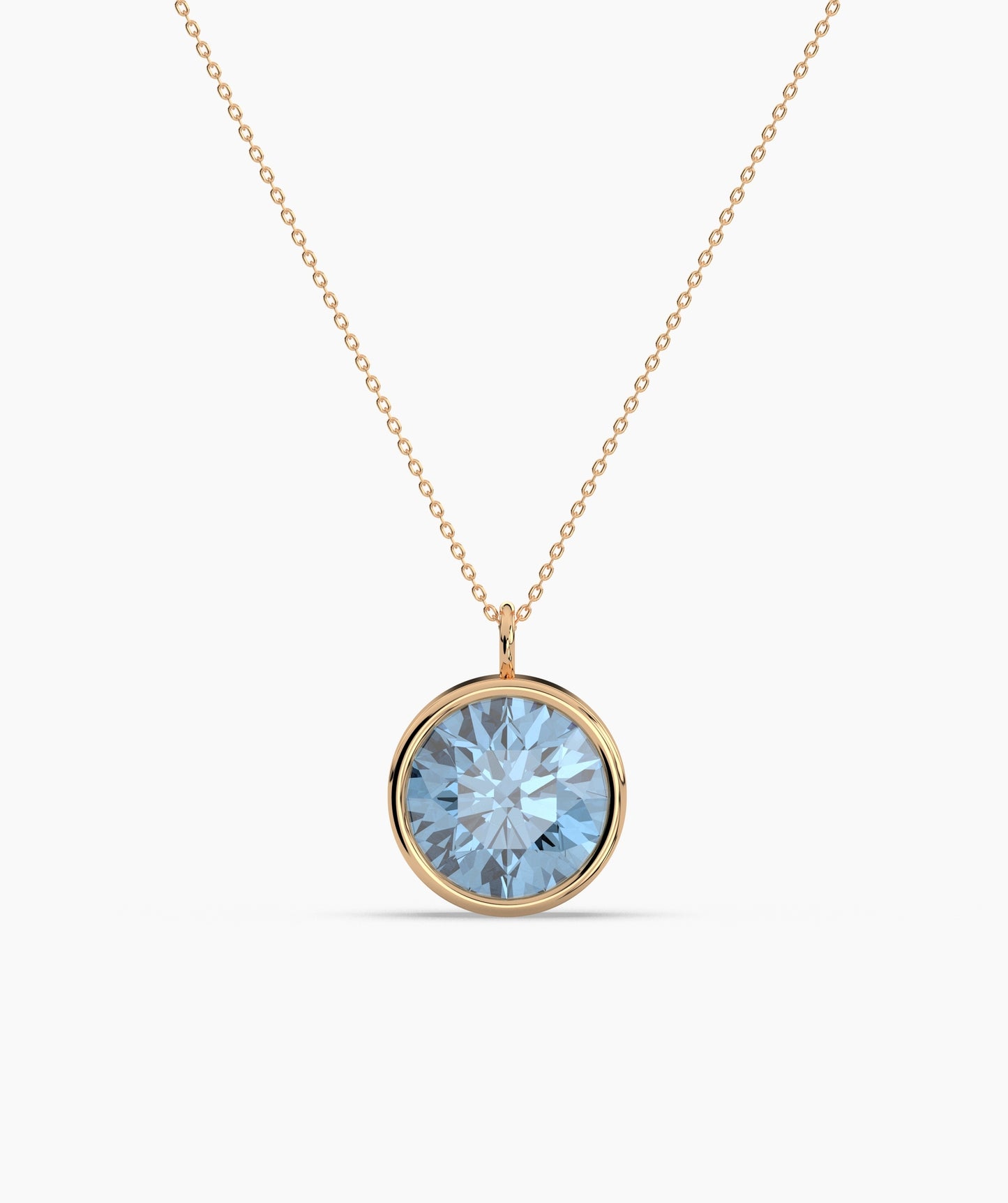 Bezel Set Ruby Solitaire Necklace