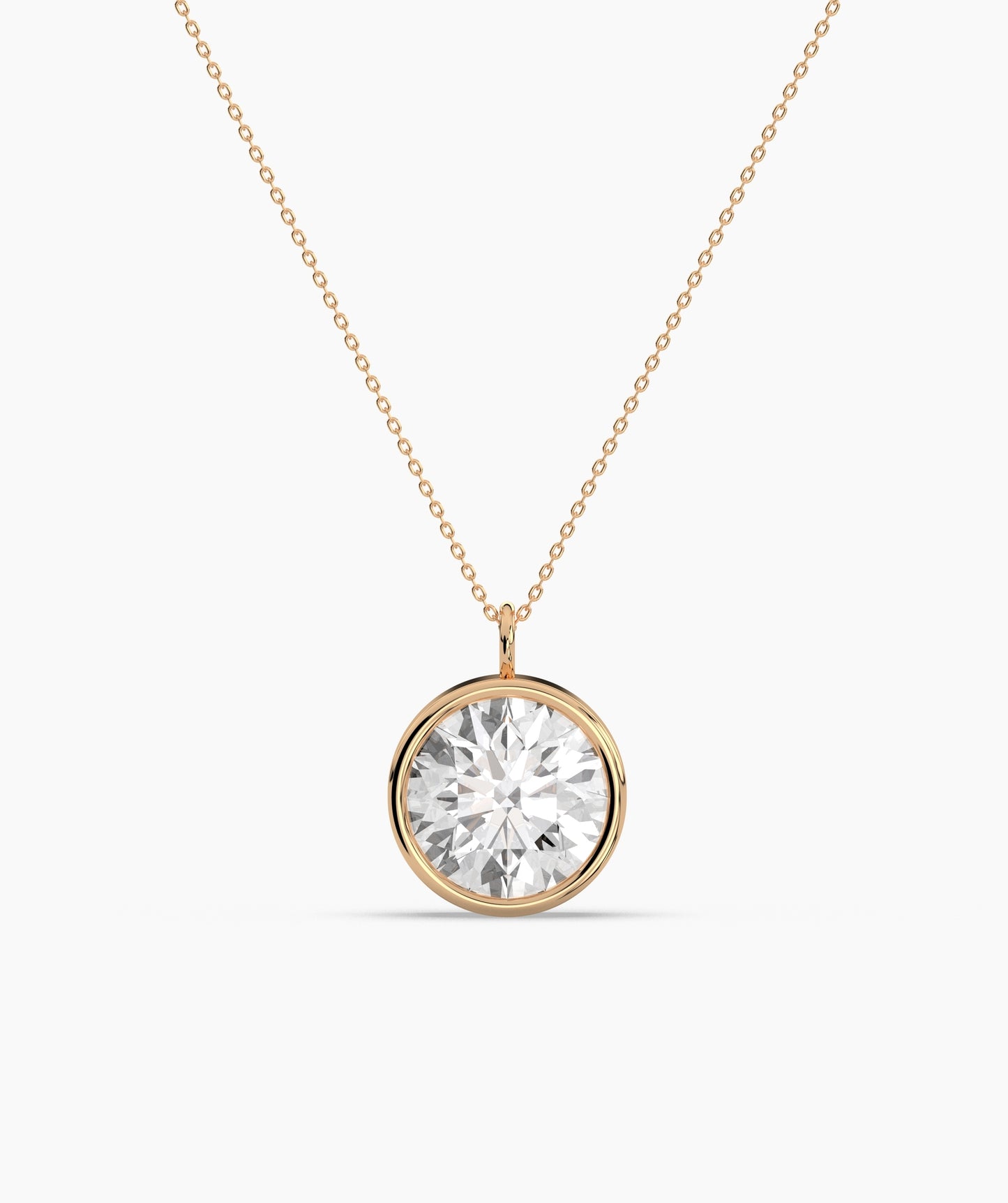 Bezel Set Ruby Solitaire Necklace