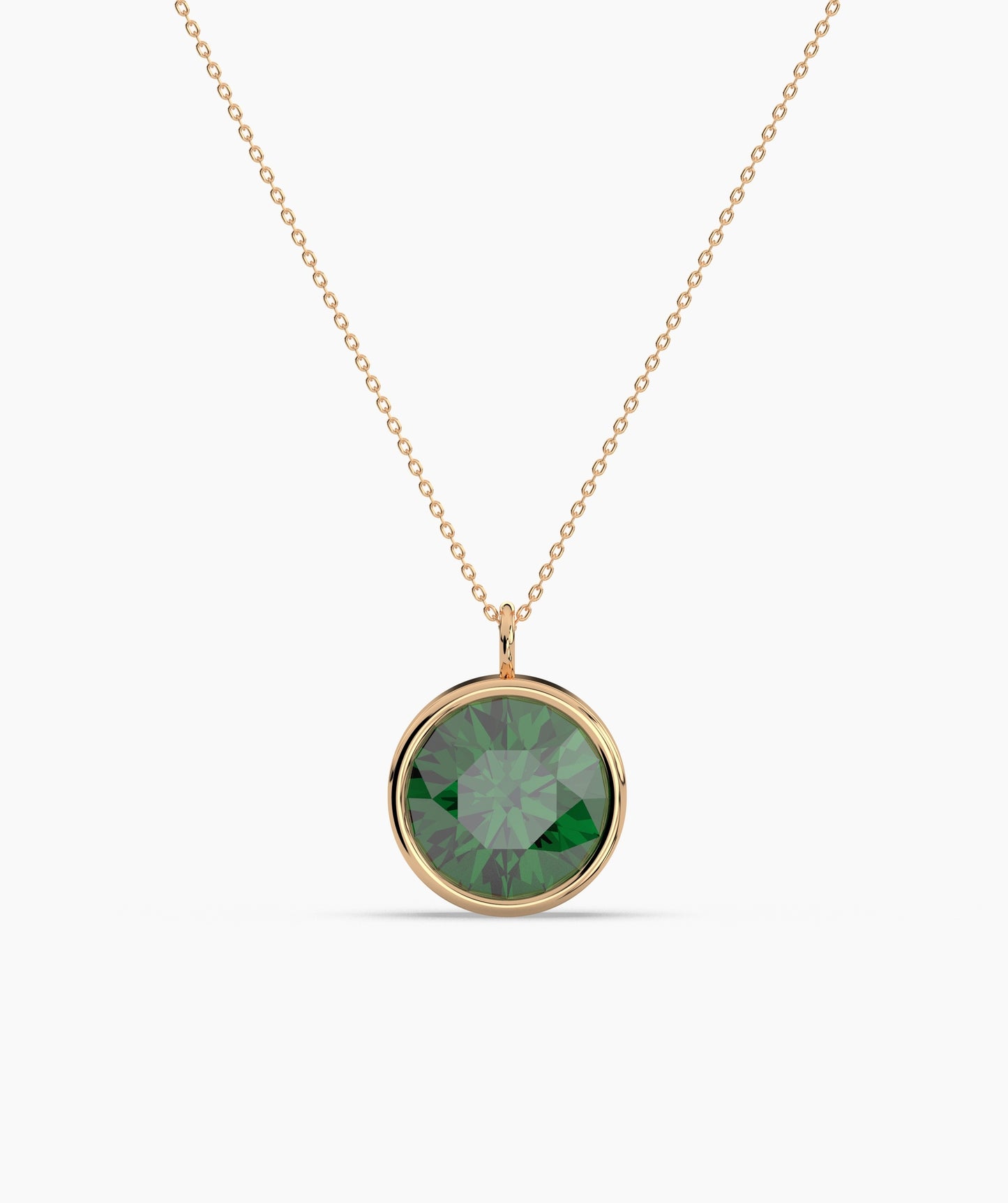 Bezel Set Ruby Solitaire Necklace