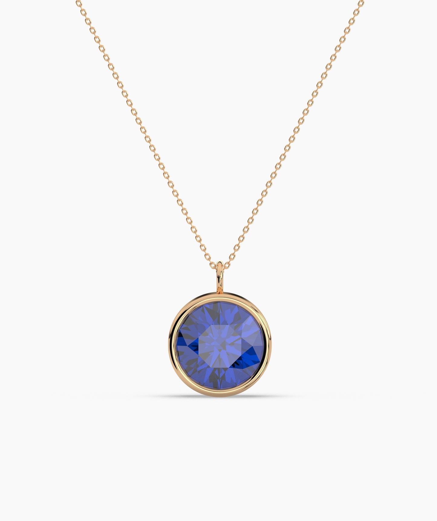 Bezel Set Ruby Solitaire Necklace