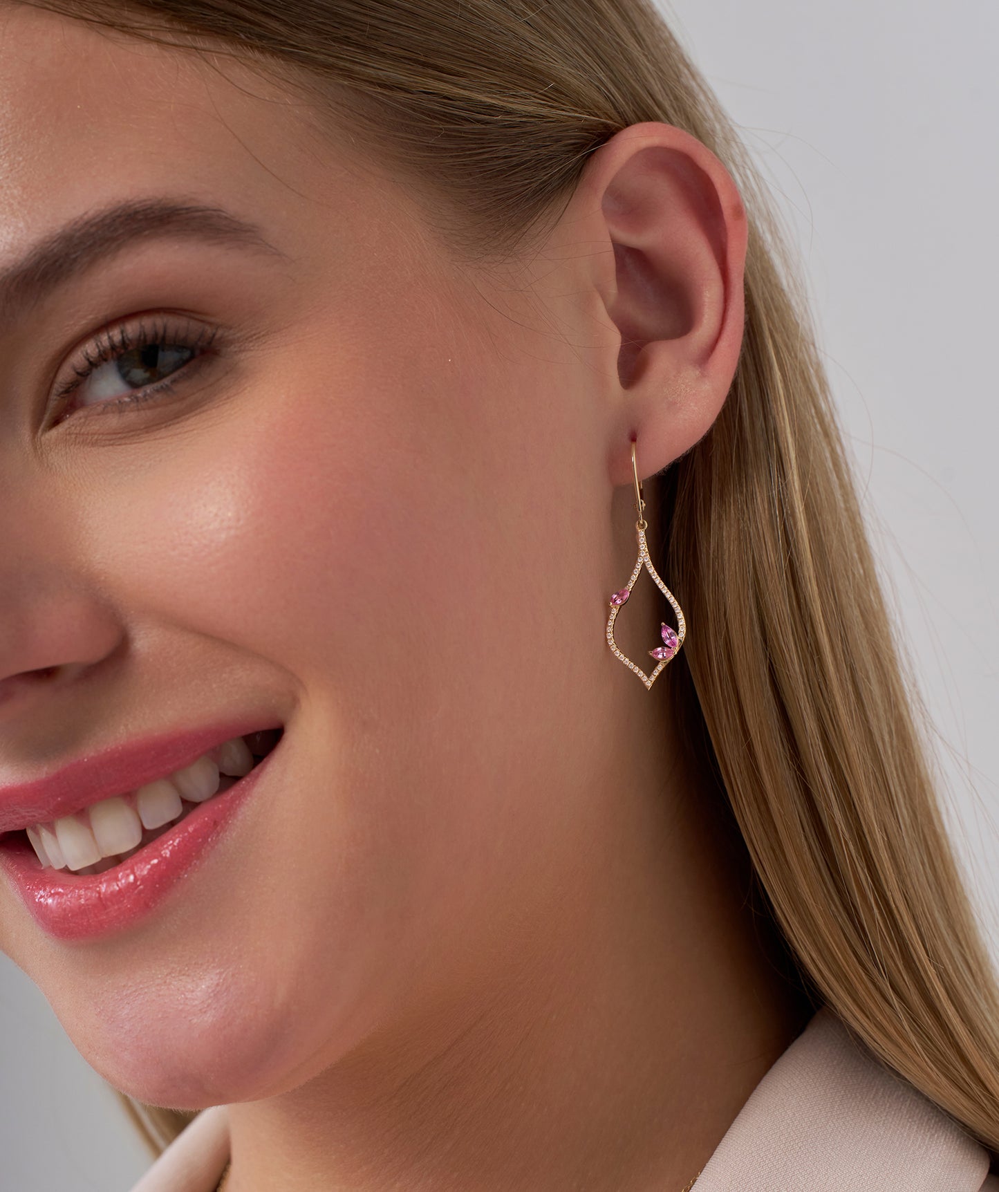 Pink Blossom Drop Earrings