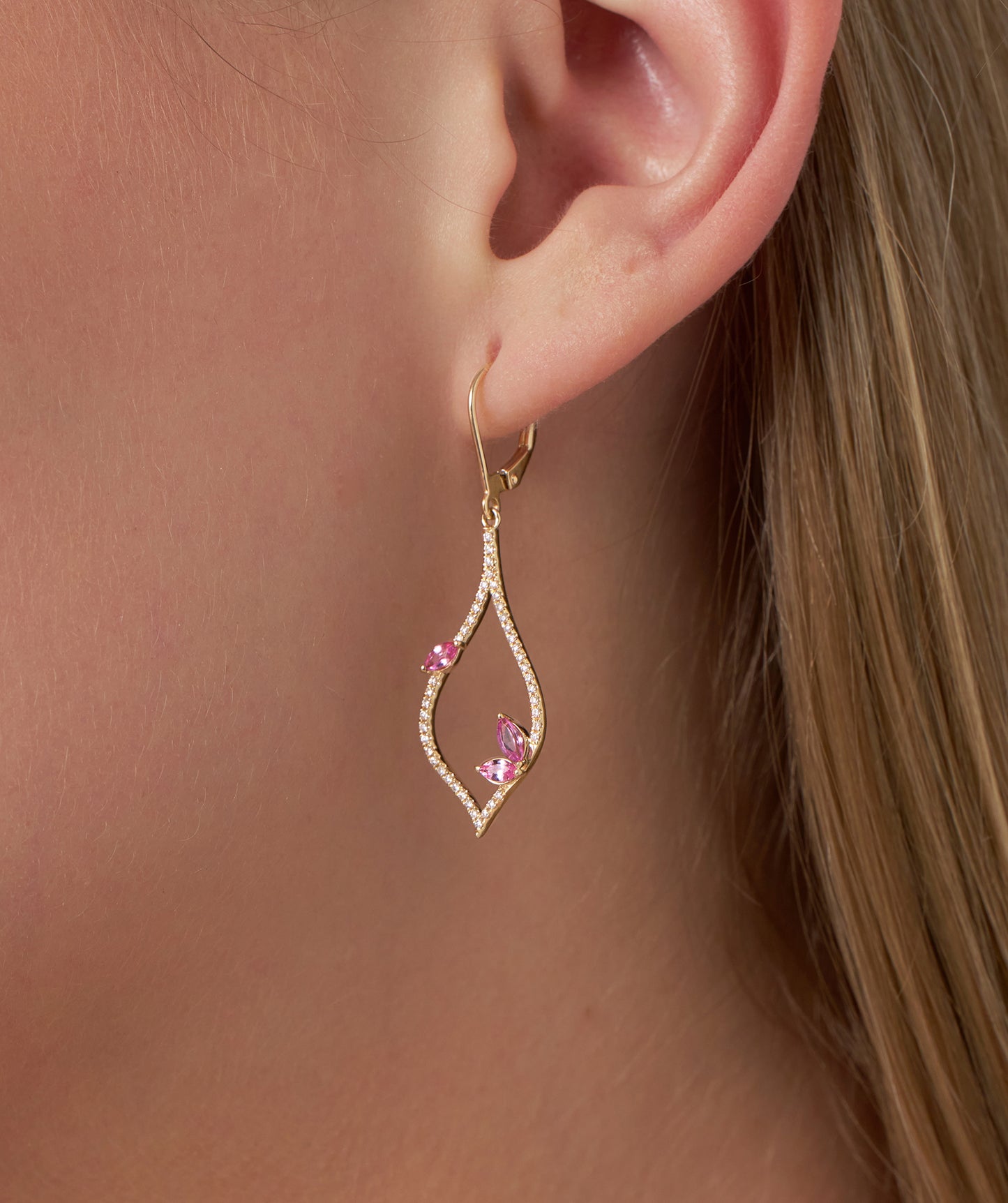 Pink Blossom Drop Earrings