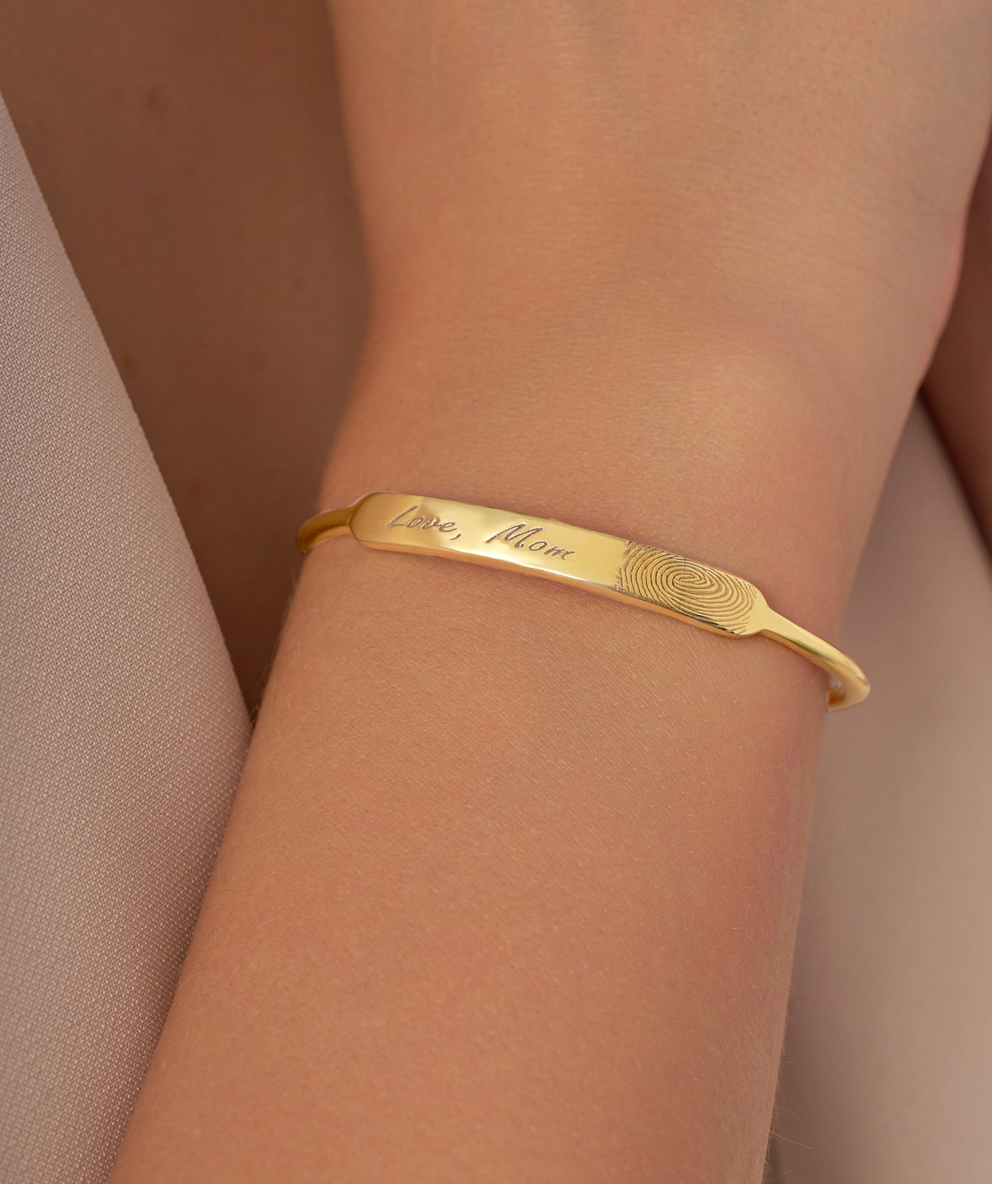 Engraved 14K Gold Cuff Bracelet