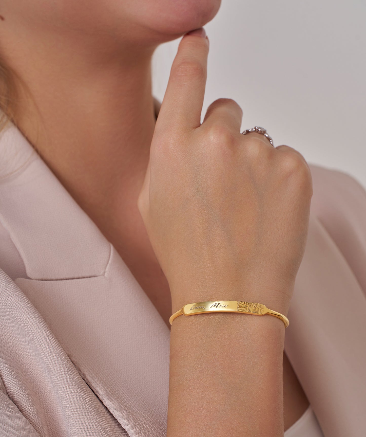 Engraved 14K Gold Cuff Bracelet