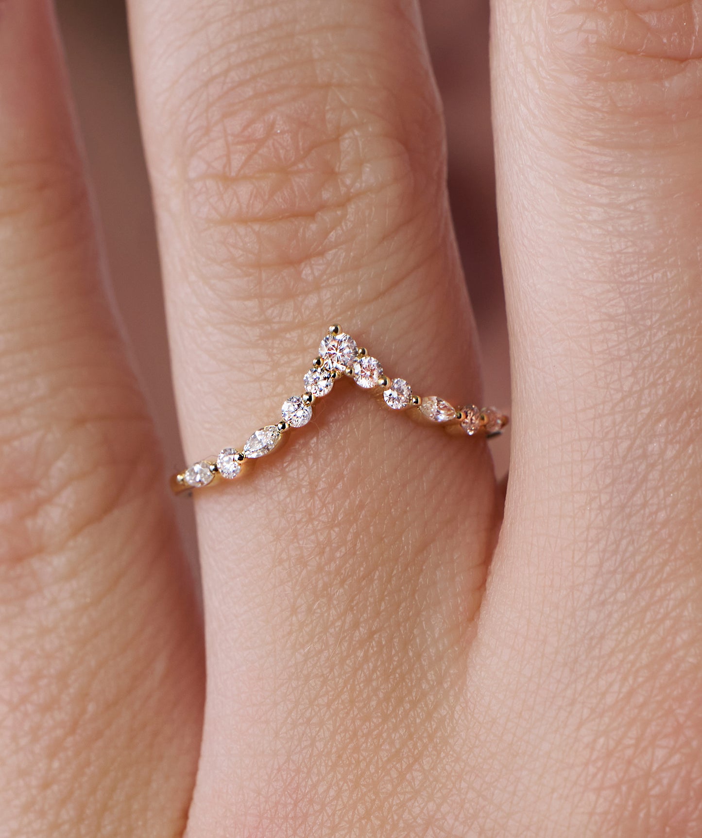 Diamond Chevron Ring