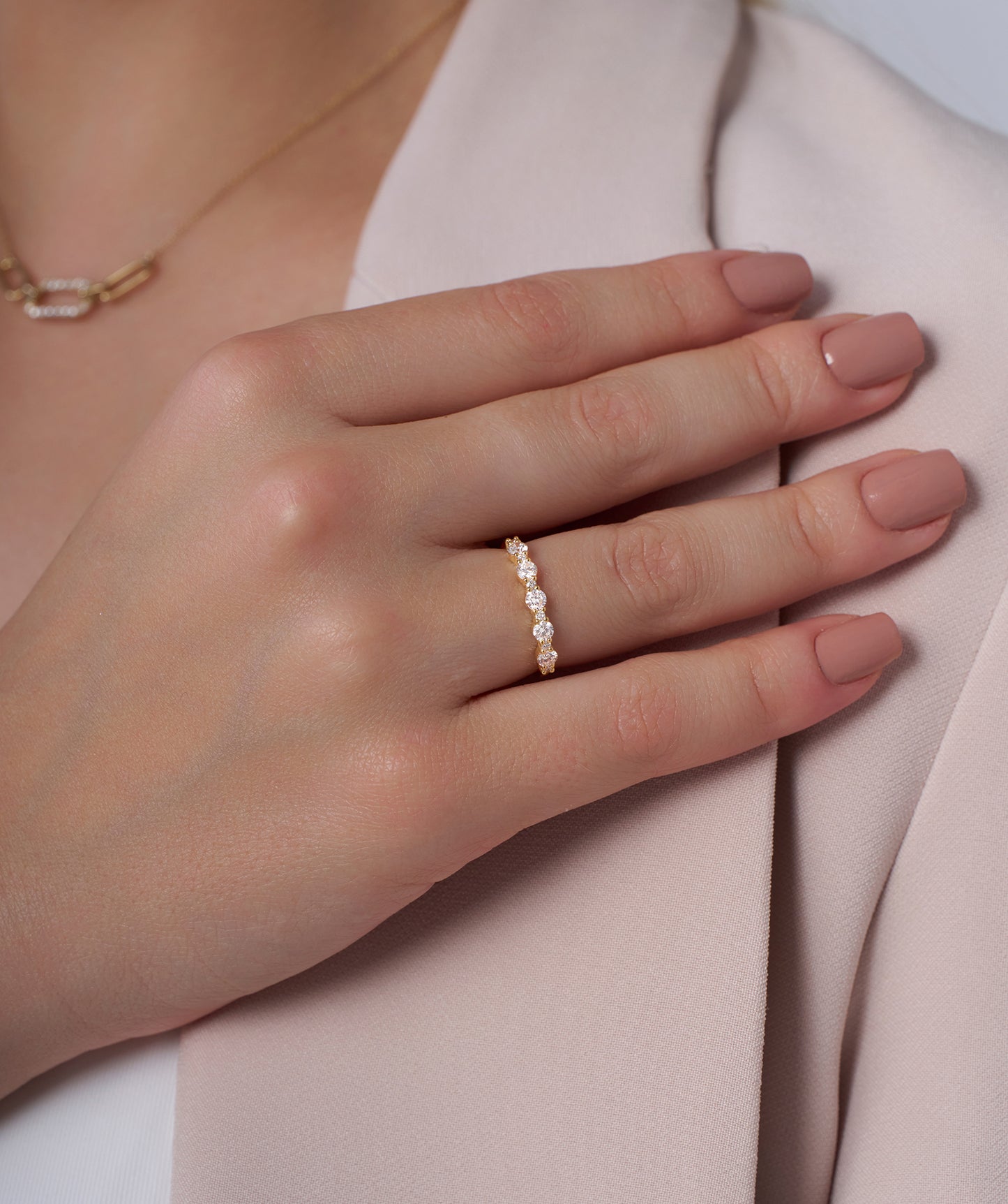 Precious Diamonds Gold Band