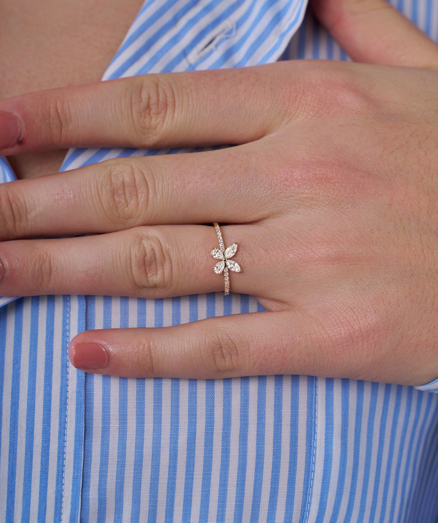 Butterfly Diamond Accent Ring