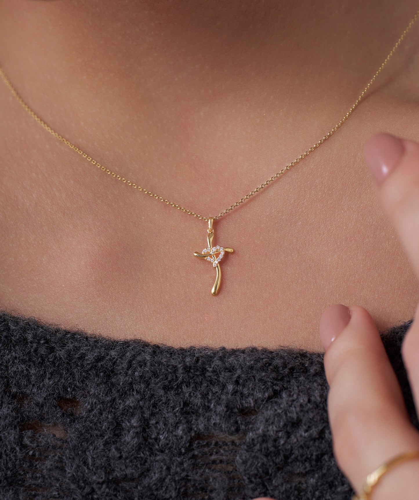 Eternal Twist Cross Necklace