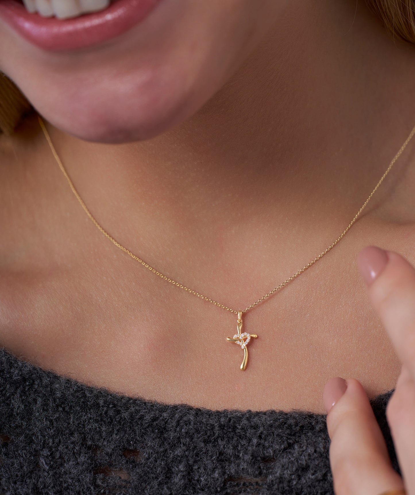 Eternal Twist Cross Necklace