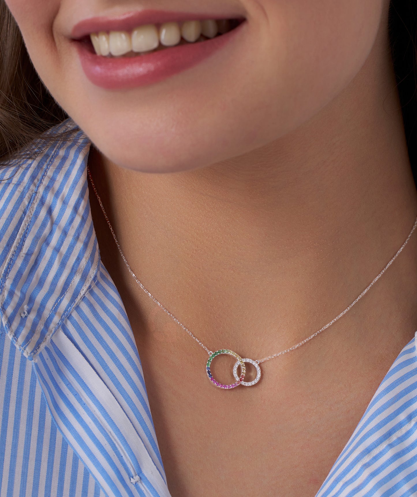 Infinity Rainbow Gold Necklace