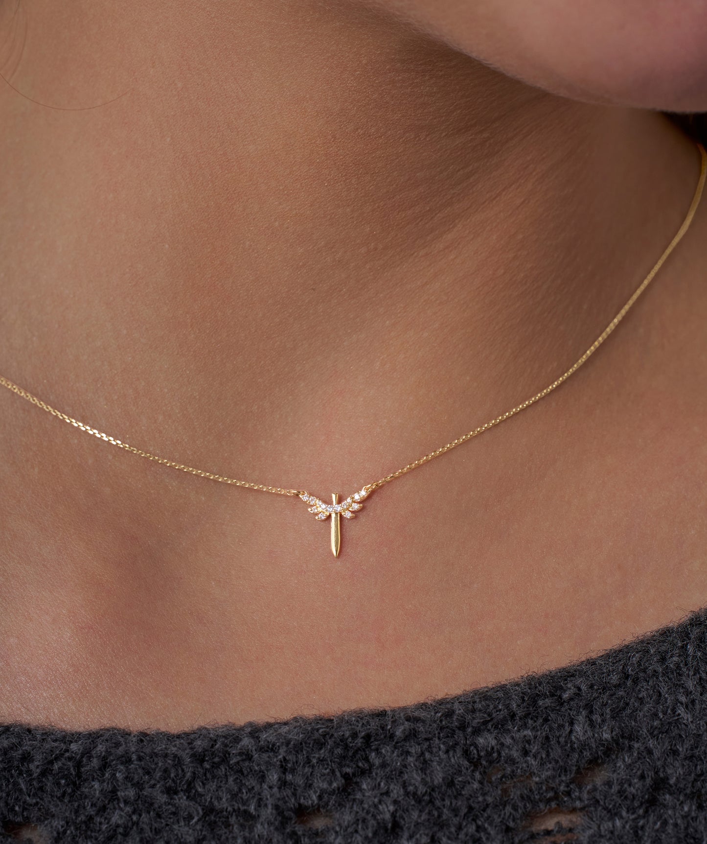 Elegant Gold Wing Necklace