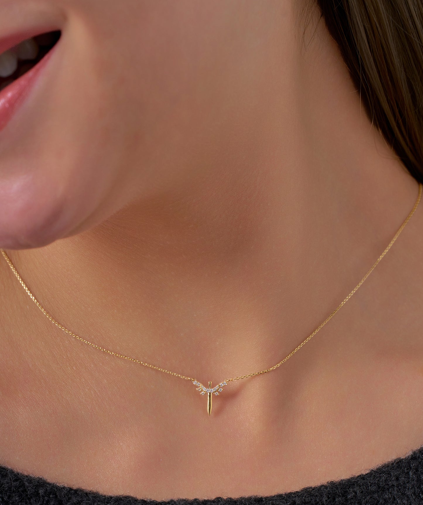 Elegant Gold Wing Necklace