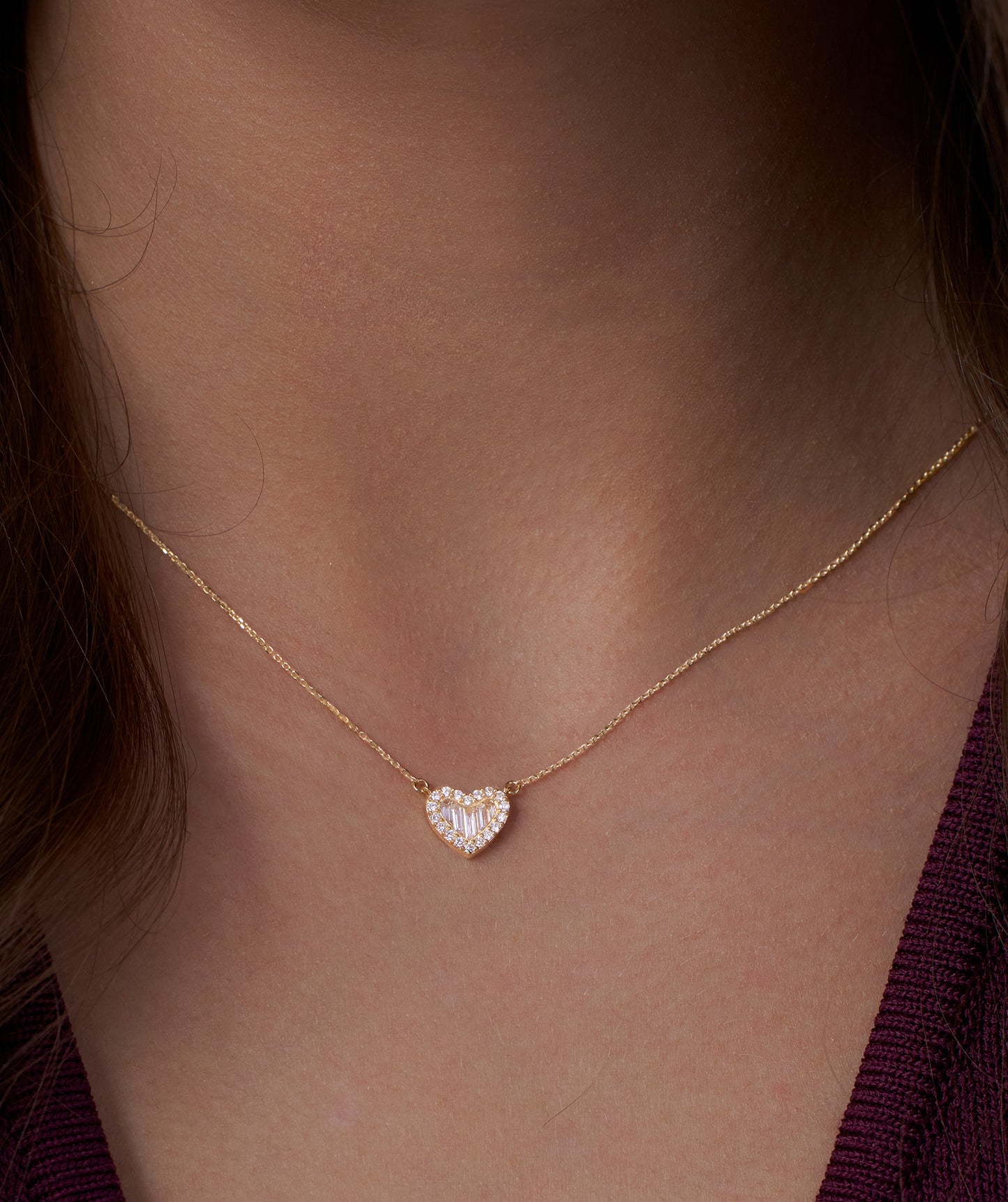 Heart Diamond Embrace Necklace