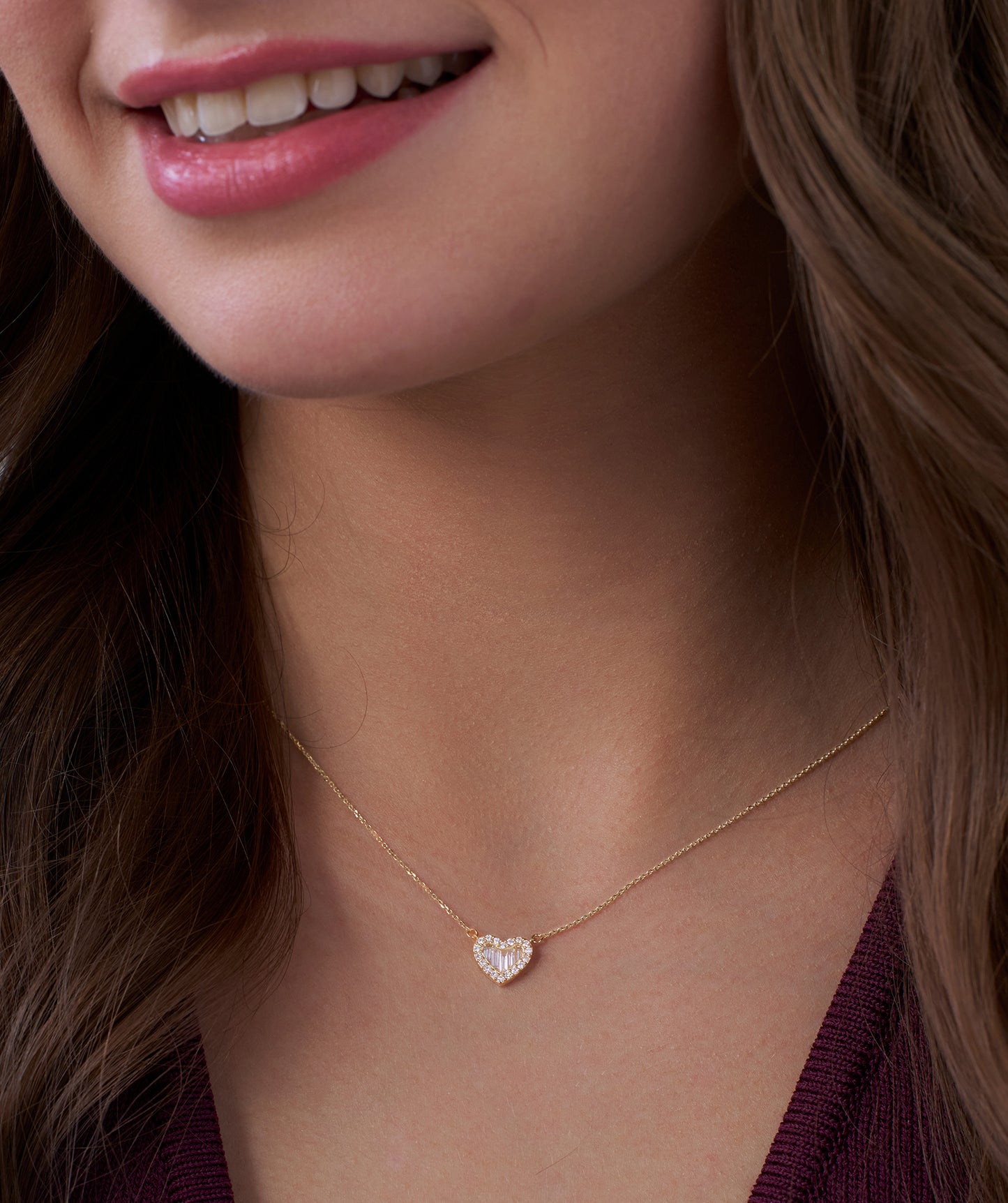 Heart Diamond Embrace Necklace